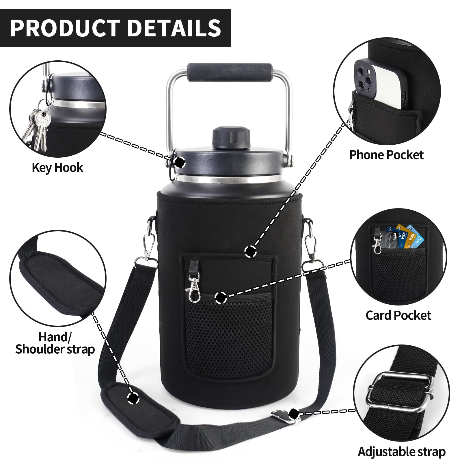1 Gallon Jug Holder Compatible with Yeti/RTIC One Gallon Jugs