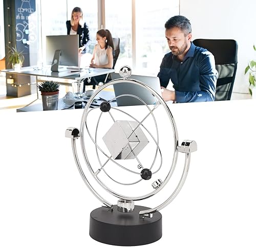 Miniatura 6 de TOPINCN Juguete electrónico de escritorio de movimiento perpetuo Metal ABS magnético cuerpo celestial órbita giratoria modelo hogar decoración de