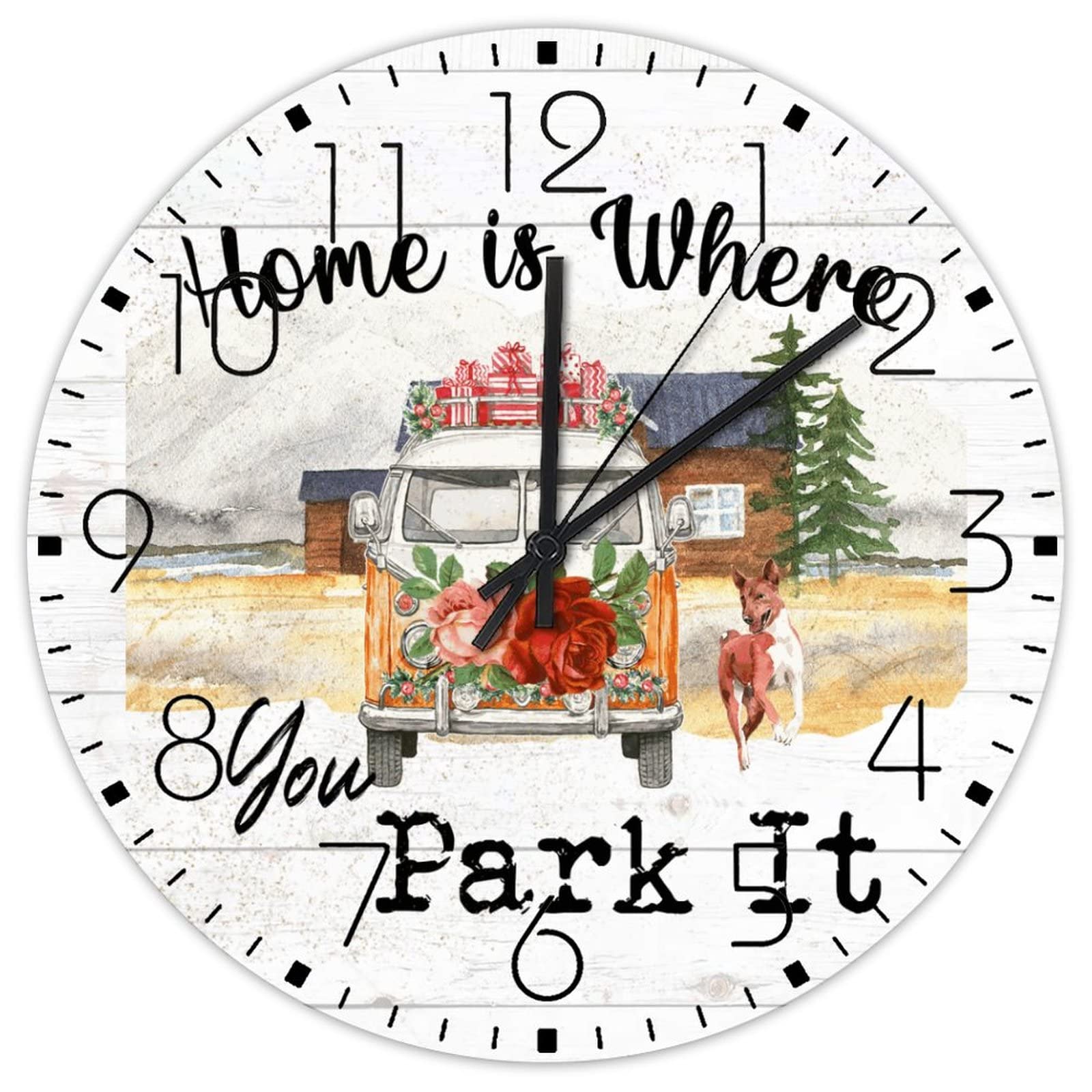 Horloge murale en bois silencieuse pour chambre au design nature
