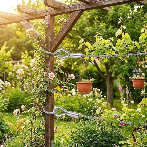 Miniatura 6 de M6 acero galvanizado 1/4 "diámetro cable de cuerda de alambre 0.236 in dedales aparejo 20PCS