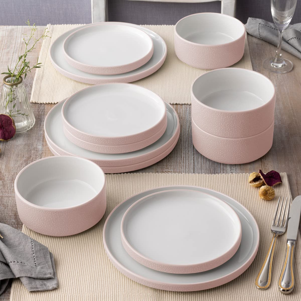 Amazon.com | Noritake ColorTex Stone Blush 12-Piece Dinnerware Set Amazon.com | Noritake ColorTex Stone Blush 12-Piece Dinnerware Set