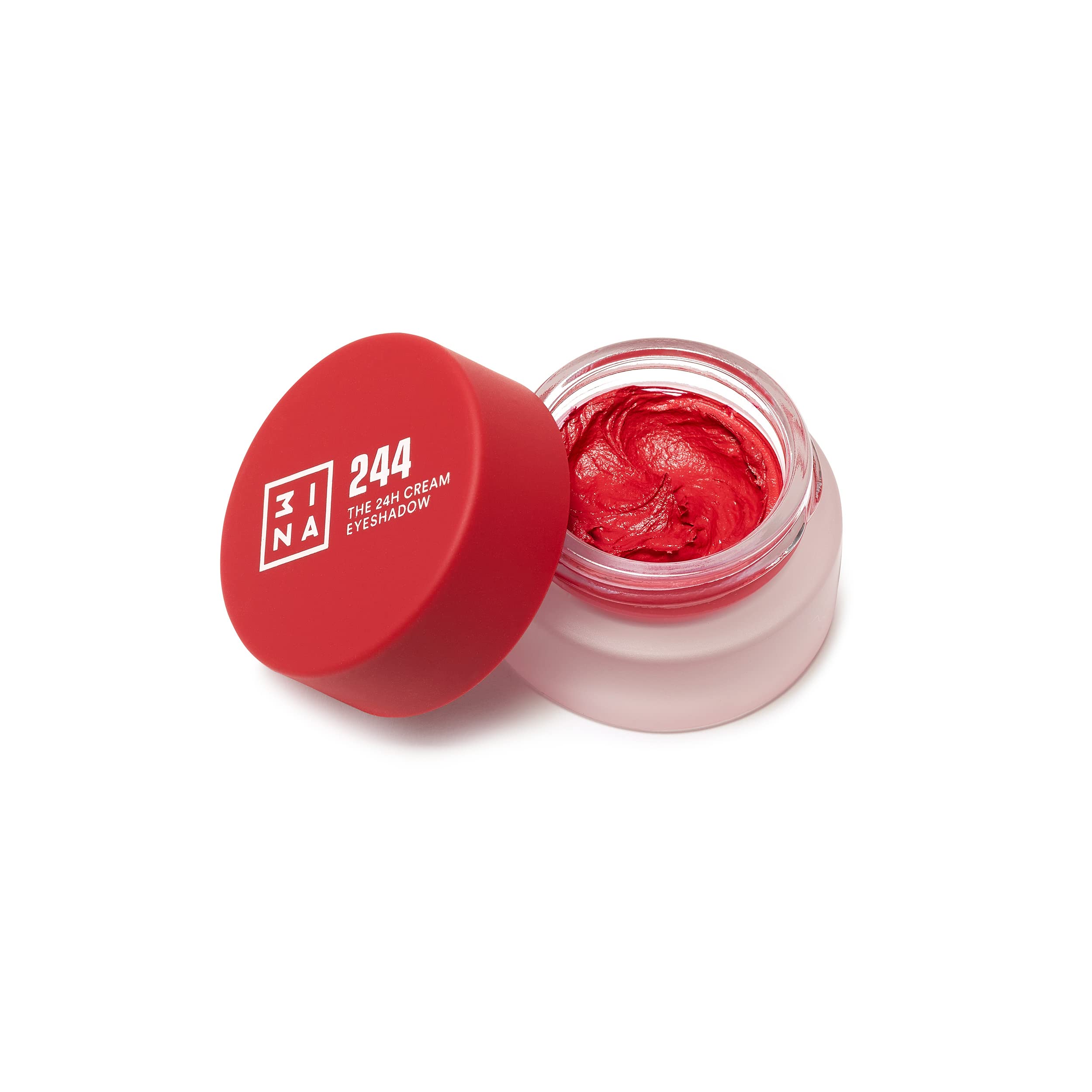 3INA MAKEUP - The 24h Cream Eyeshadow 244 - Sombra de Ojos Rojo 24H de Duración - Sombra de Ojos en Crema Waterproof con Acabados Mate Brillante & Metálico -Ve gan - Cruelty Free