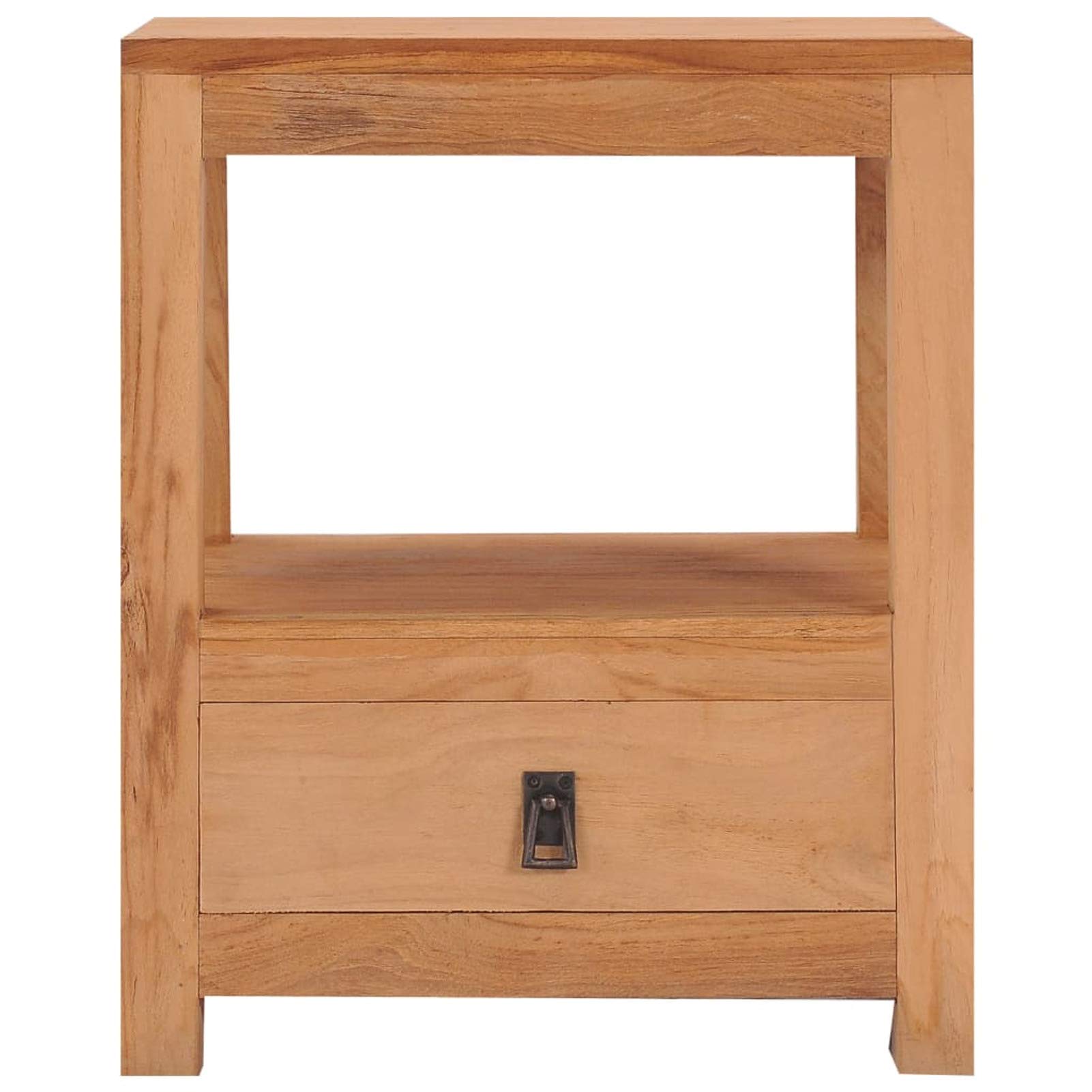 Homgoday Comodino 40 x 30 x 50 cm, in legno massello di teak, comodino, tavolino da divano, tavolino portaoggetti per soggiorno e camera da letto, divano 2168