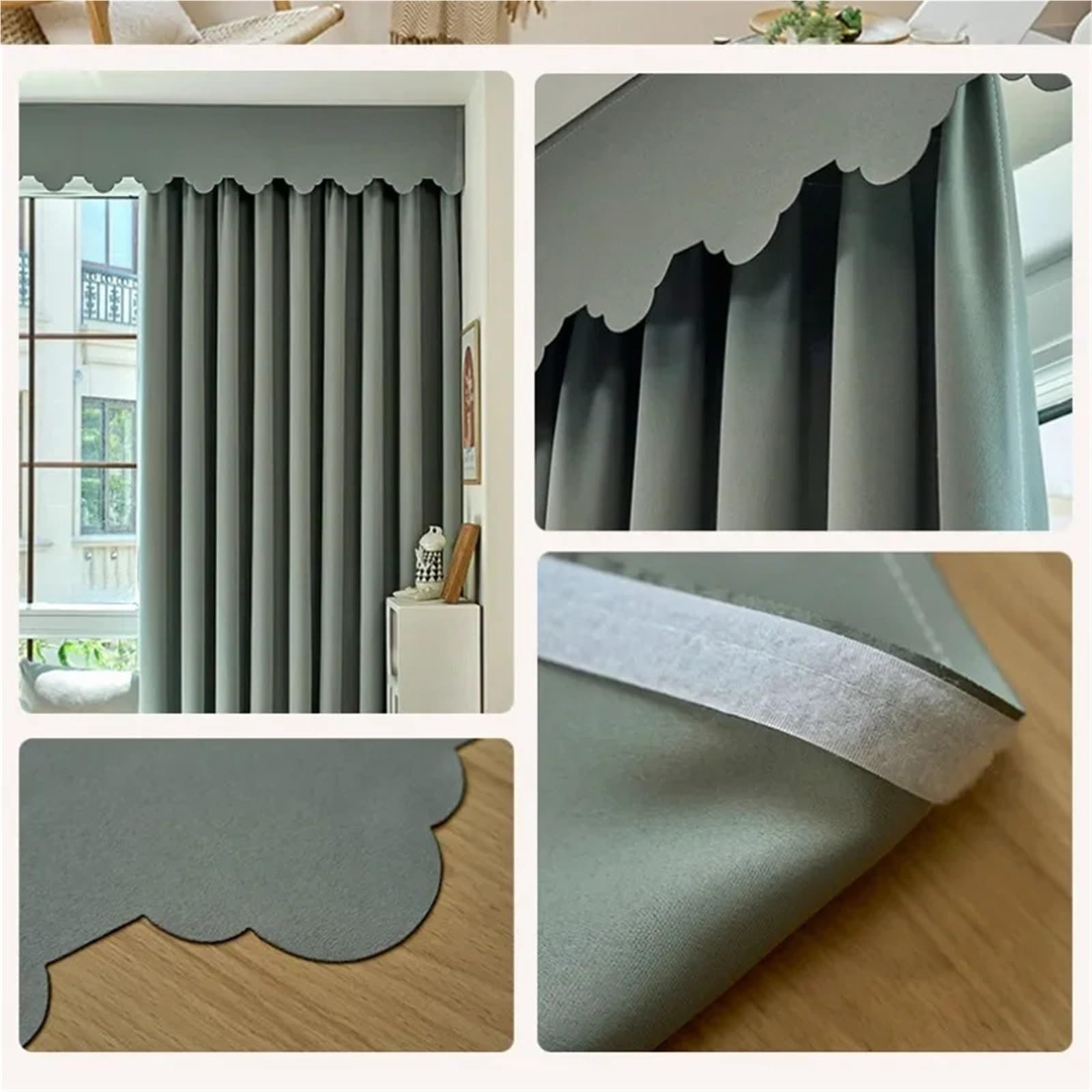 Cantonnière À Franges Rideau de cantonnière Romaine en Chenille, fenêtre Auto-adhésive, Bricolage, Bande de Tissu décorative, ombrage supérieur(Color-03,0.28x2m)