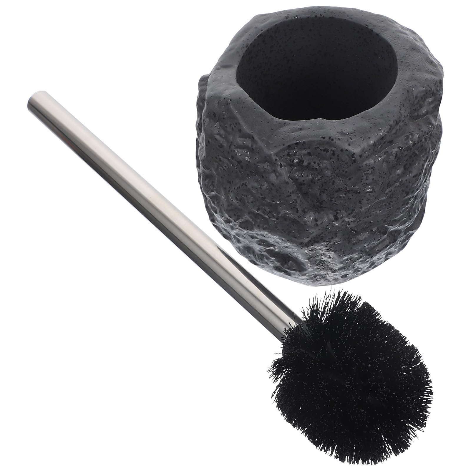 Brosse WC en céramique KICHOUSE avec support en acier et manche long en nylon