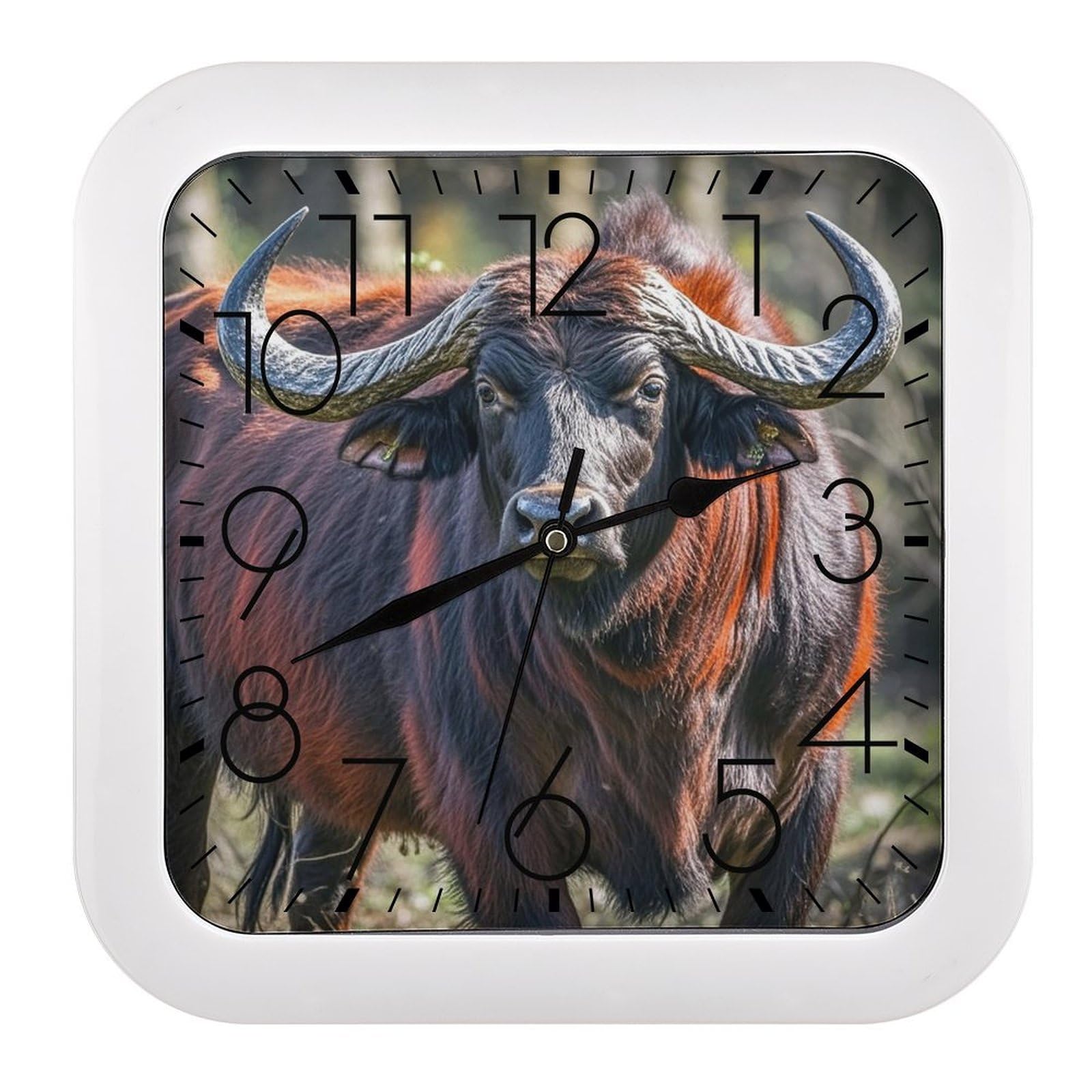 LZQPOEAS Cow Wall Clock Fashionable Versatile Silent Wall Clock Simple Elegant Non Ticking Analog Clocks Easy to Install Square Modern Clocks for Home Decoration