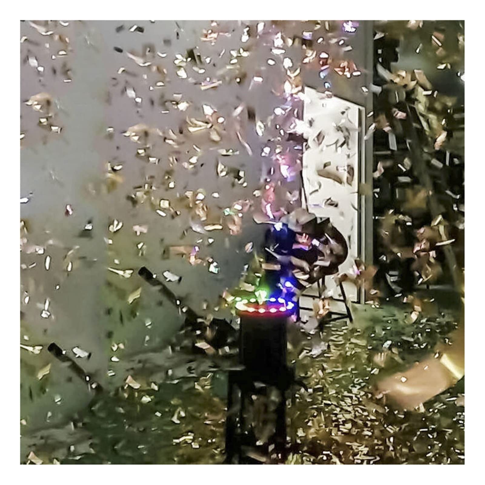 Konfetti-Maschine Confetti-Launcher. LED Elektrische Regenbogen-Maschinen-Leistungs-Eröffnung Hochzeits-Bühne-Atmosphäre Für Hochzeitsfeier Dekoration