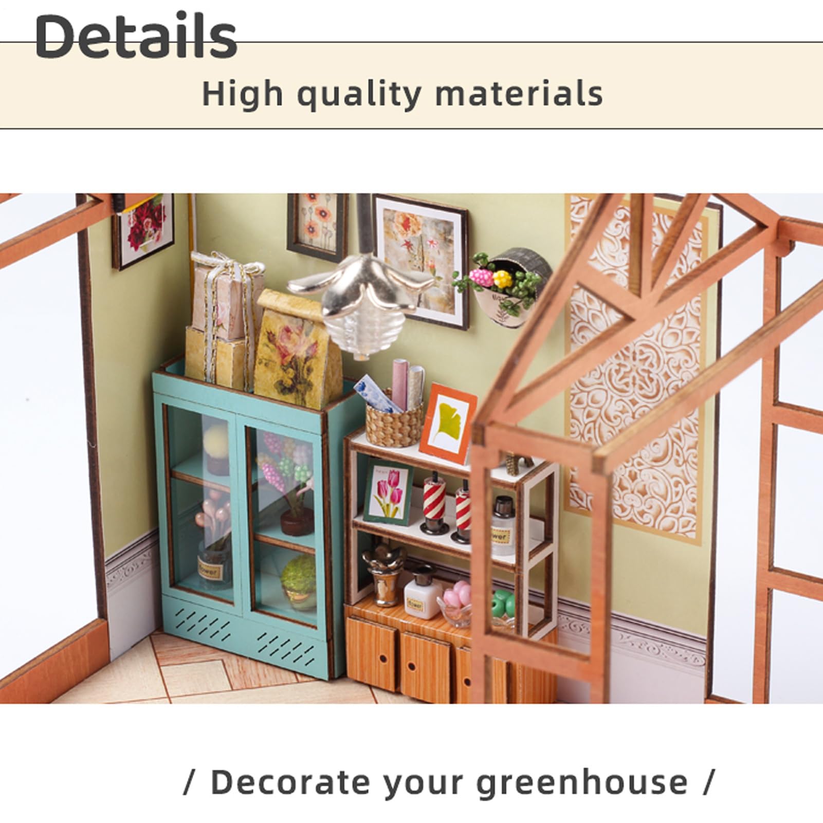 Kit Casa Miniatura per Adulti Kit Serra Progetti Artigianali Creativi Legno | Casa Mobili e Colla per Attrezzi Progetti Fai-da-te Creativi per Arredo di Mini Casa per Natale e Compleanno