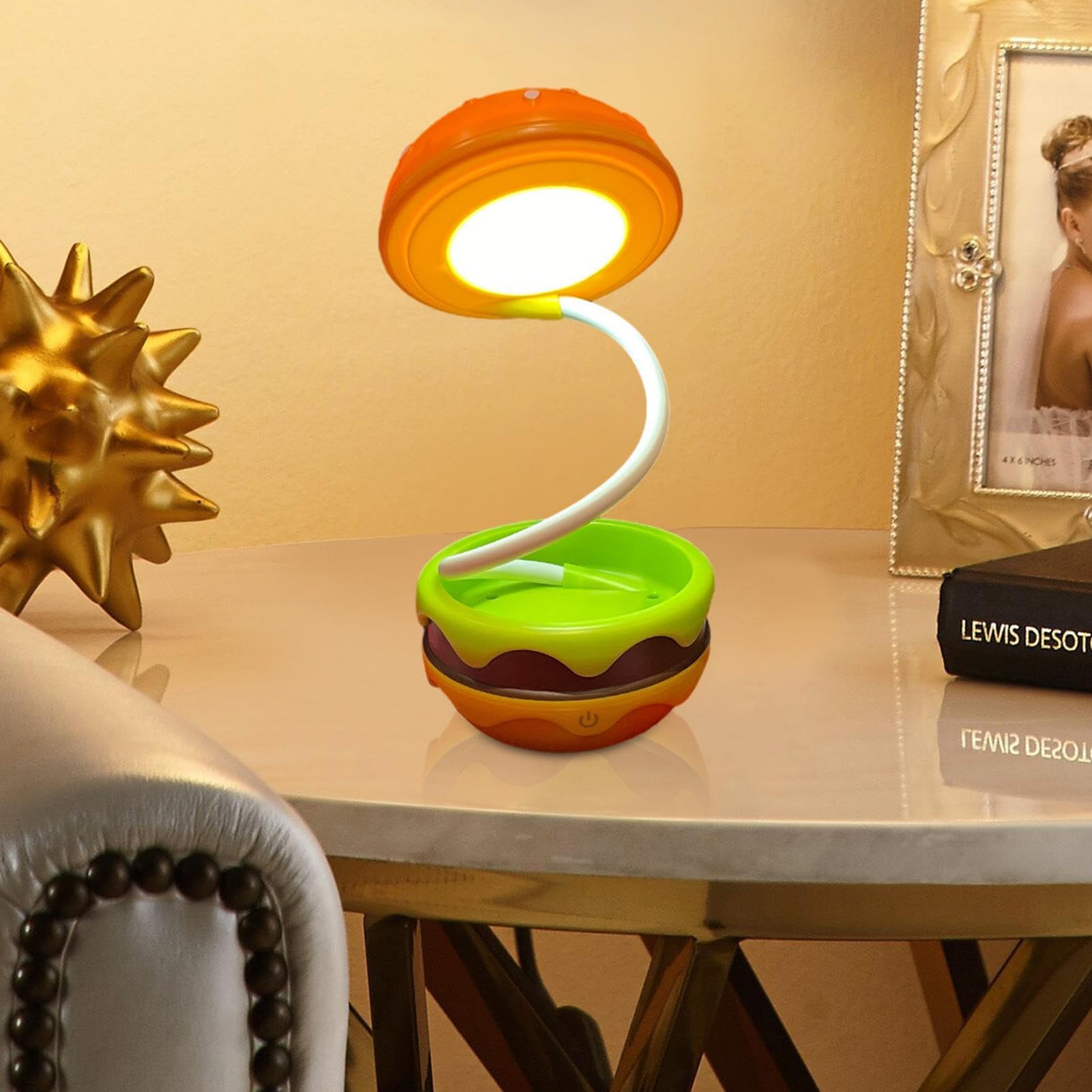 Amazon.co.jp: 電気スタンド,夜の光のハンバーガーの形 - 充電式LED 