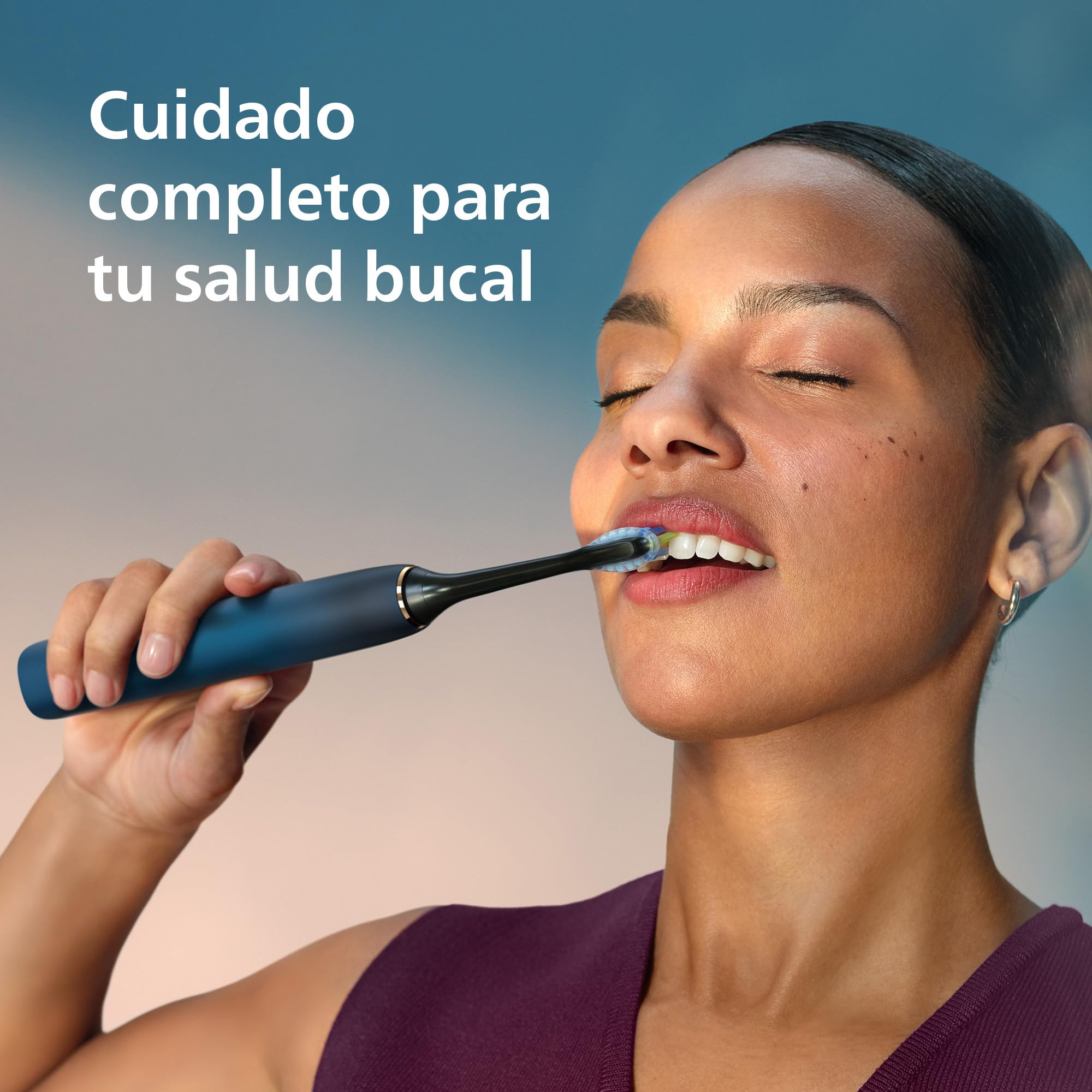 Philips Sonicare DiamondClean 9000, cepillo dental eléctrico, edición especial, cepillo dental sónico con aplicación, sensor de presión, soporte de carga, color aguamarina, modelo HX9911/89