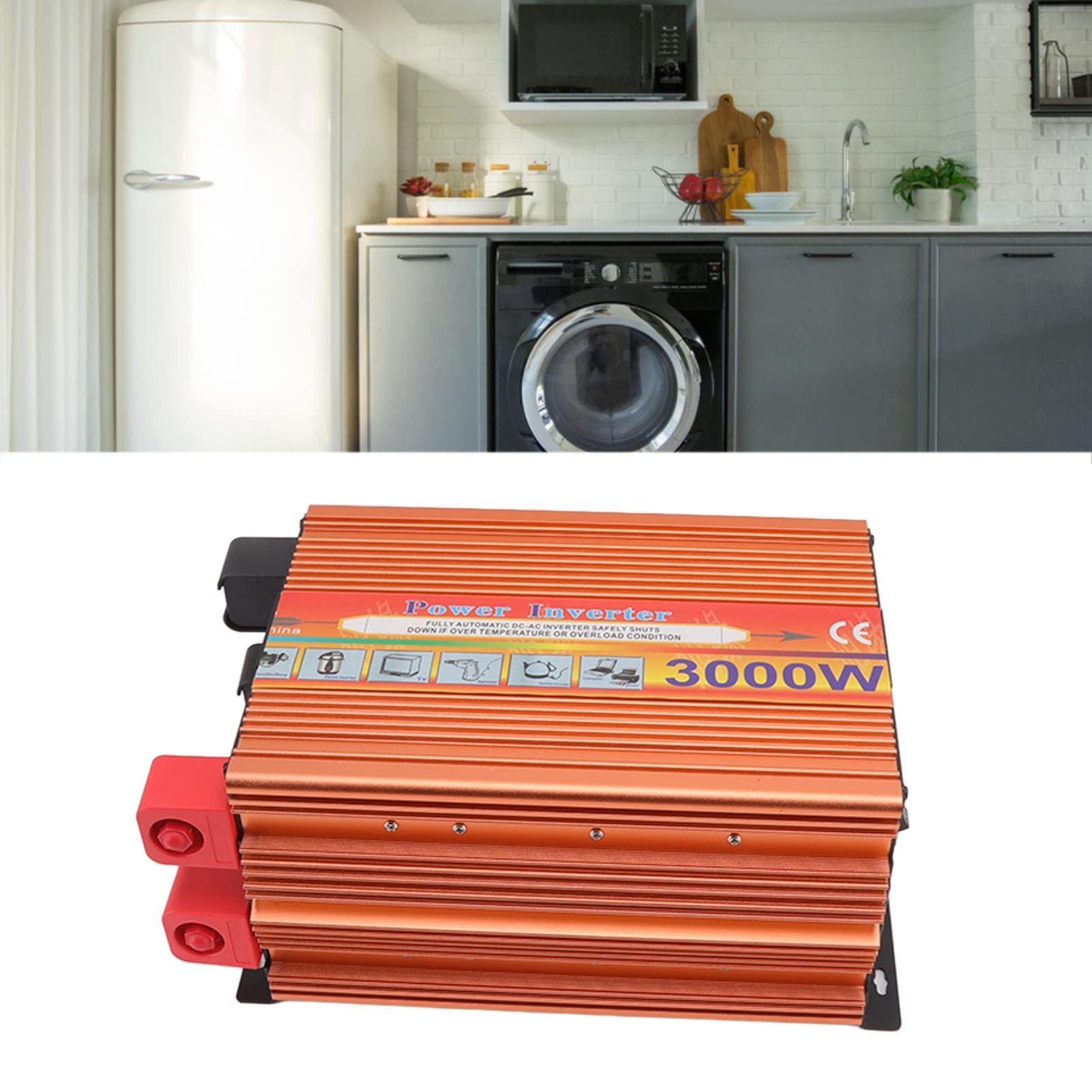 Przenośny falownik 3000W UPS DC 12V do AC 220V Konwerter mocy ze stopu aluminium Transformator słoneczny do samochodu w domu