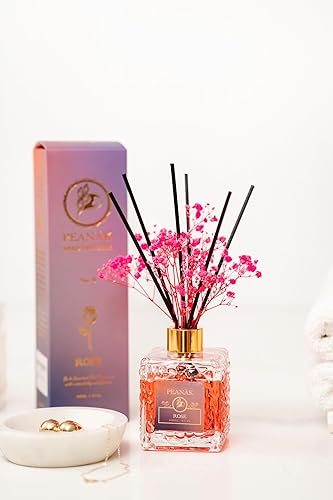 Miniatura 5 de Juego de 2 difusores de varillas de aroma de rosa y lavanda, 6.7 onzas, aromas de larga duración para el hogar y la oficina, sala de estar y