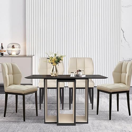 Miniatura 126 de Bekrvio Sillas de Comedor - Juego de 6 sillas de comedor modernas de mediados de siglo, sillas de comedor tapizadas sin brazos, sillas de comedor de