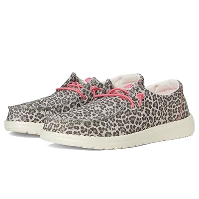Hey Dude Kids Wendy Luxe Leo (Little Kid/Big Kid) Girls Shoes Natural/Black