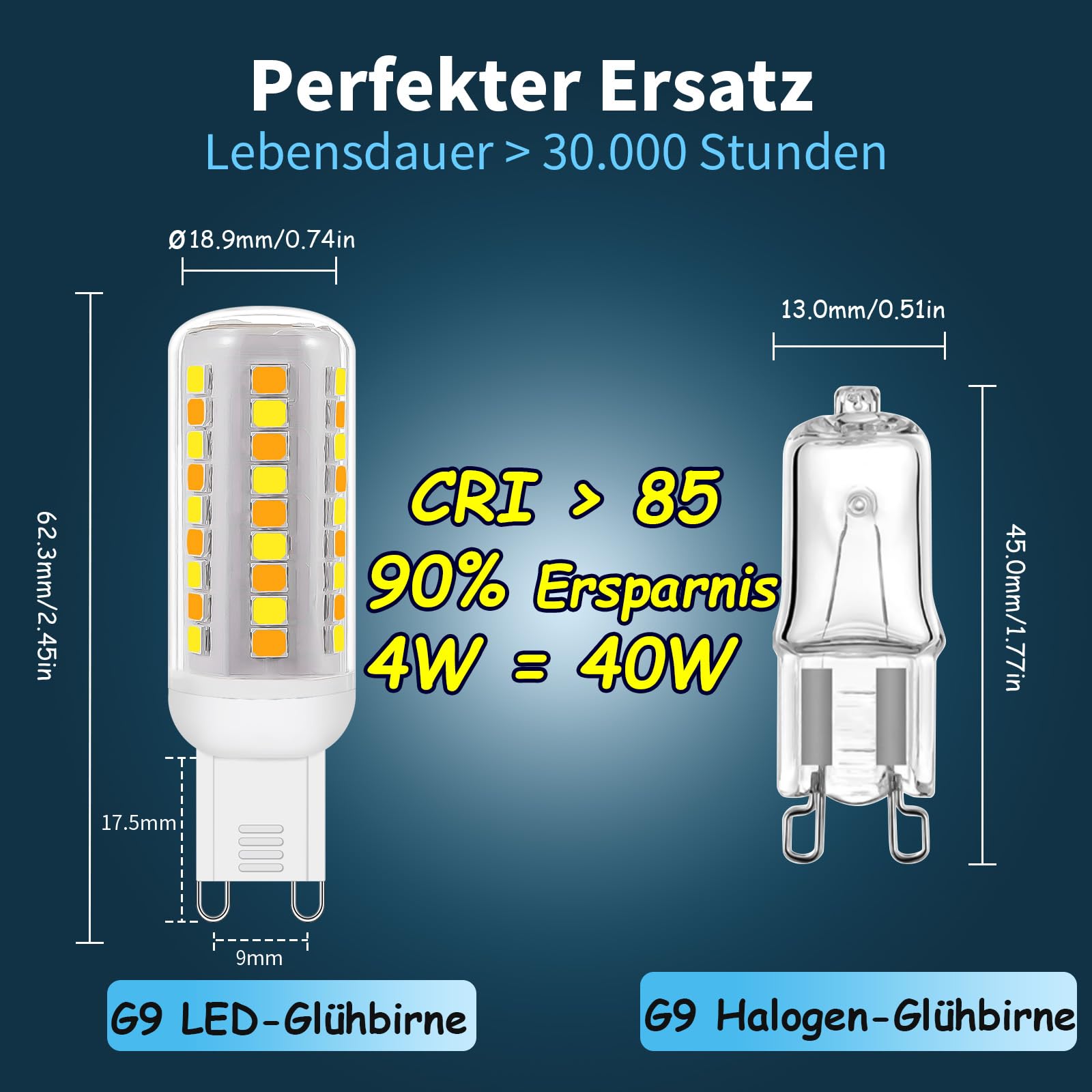 Ampoules LED G9 Smart WiFi - 3 Pack - Dimmable 2700K-6500K - Compatible Alexa Google Home - 220V