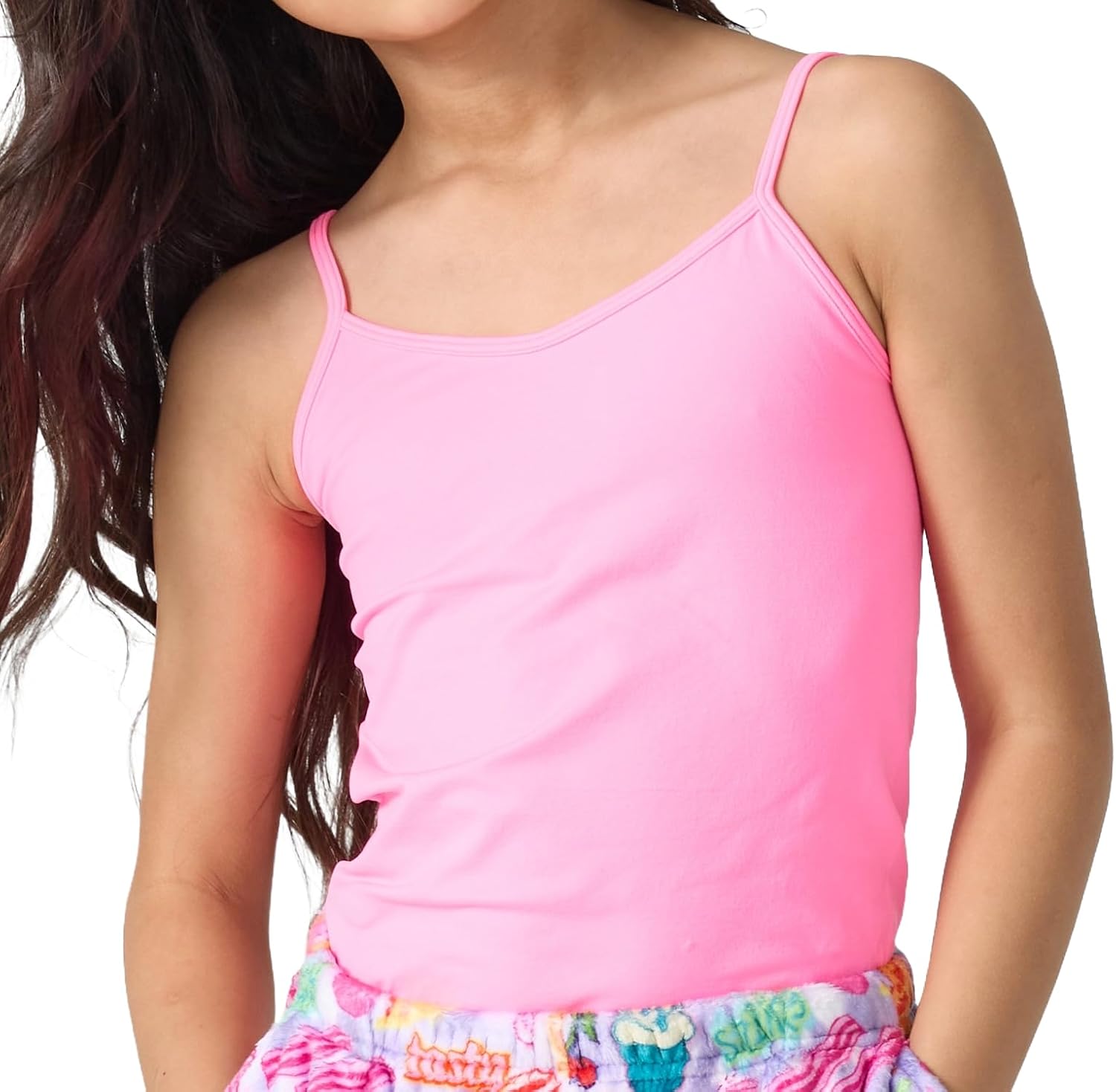 iscream Big Girls Seamless Comfort Fit Cami - Lightest Bright Collection | Soft, Stretchy, Smooth Fabric, Wear Alone or Layer, No Tags, No Built-In Bra, Full Length, Two Sizes 7-10 and 10-12