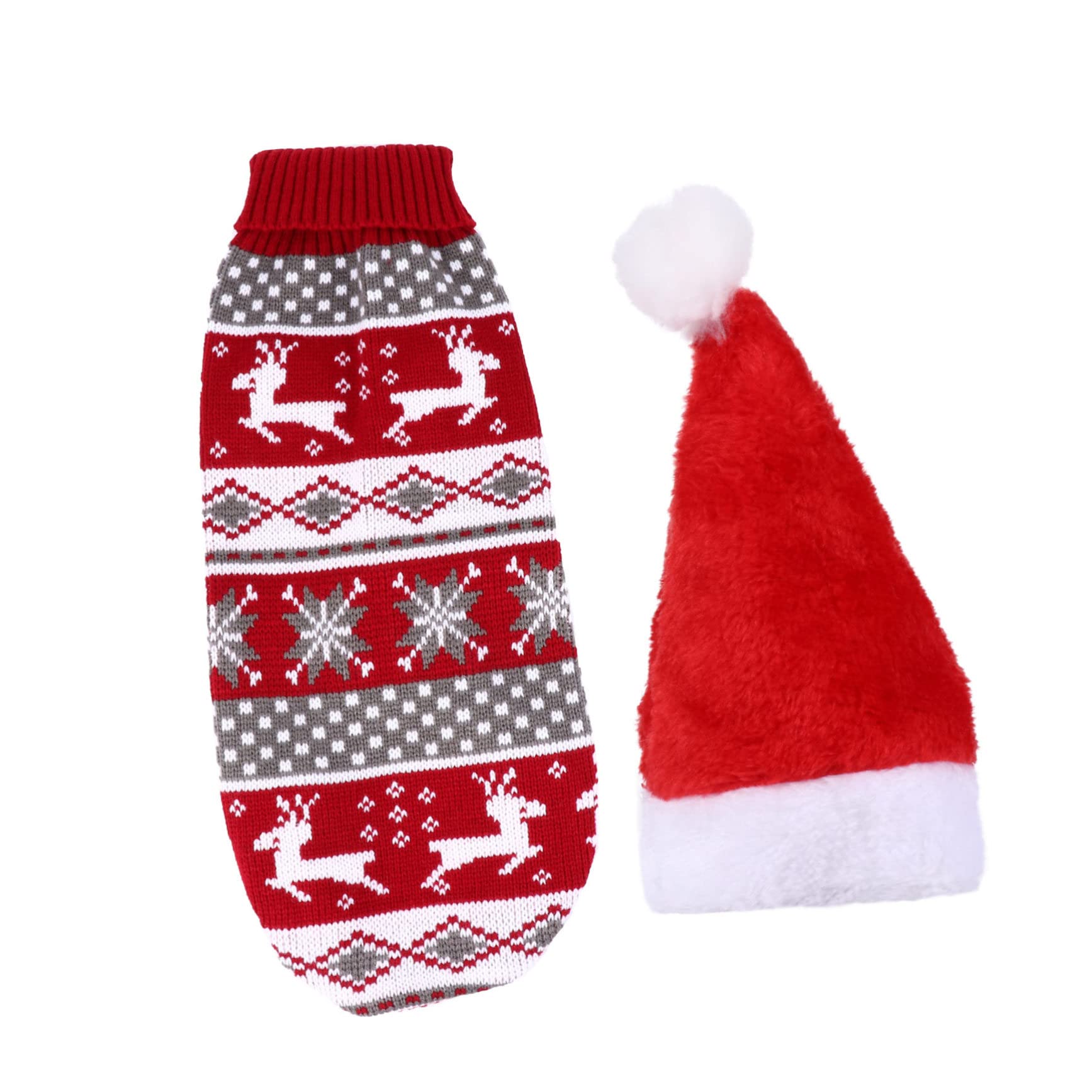 INOOMP 3 Set Di Abbigliamento Per Animali Domestici Con Tema Natalizio Adorabile Maglione Per Cani Con Renna E Cassaforte 2 Pezzi * 3