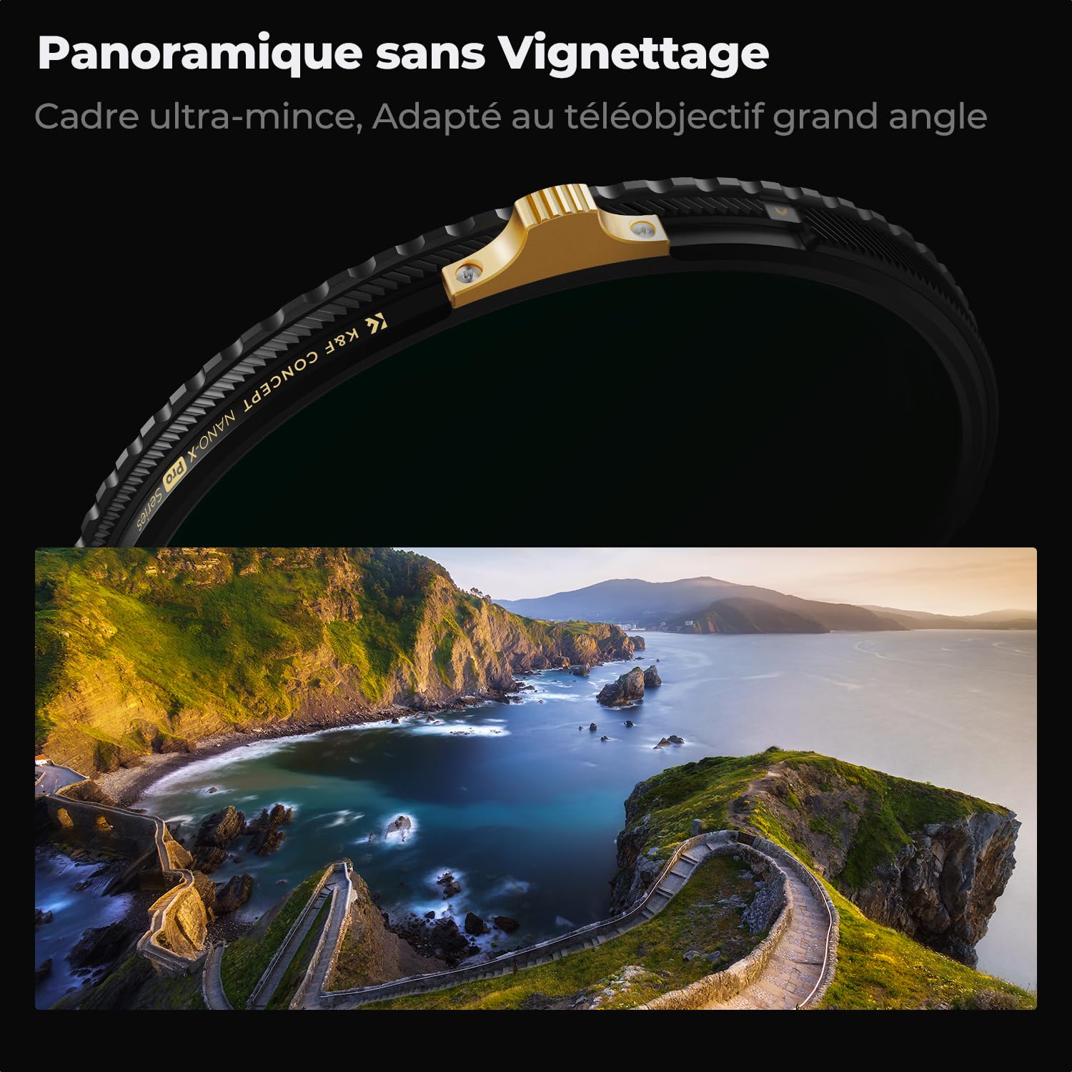 K&F CONCEPT Filtre ND2-32 et CPL 49mm Cuivre 2 en 1 Verre Optique AGC HD sans Croix Noire 1-5 f-Stops Revêtement Multicouche 36 Imperméable Anti-Rayures Anti-Reflets Nano-X Pro