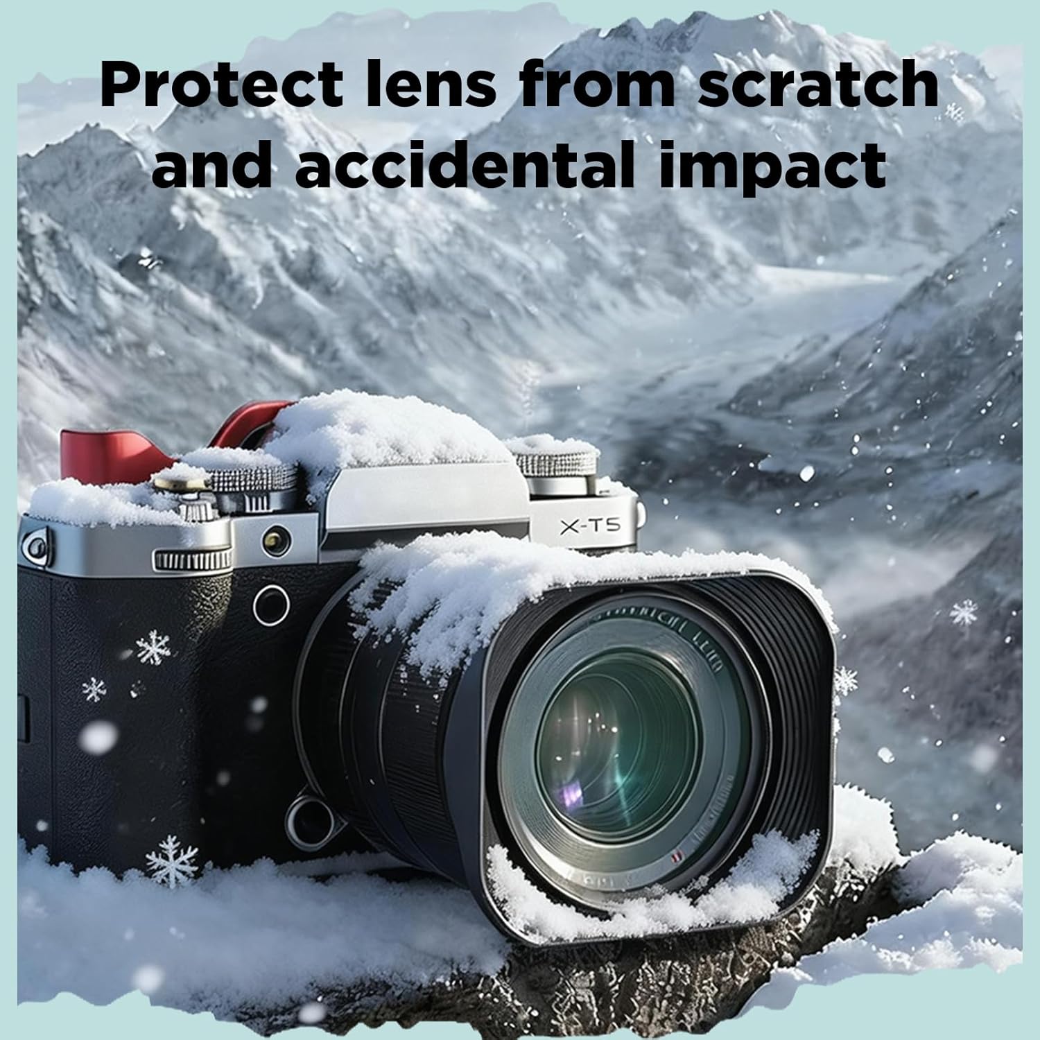 Haoge LH-X33 Lens Hood Metal Square Bayonet for Fujinon XF16-50mm F2.8-4.8 R LM WR,XF33mm F1.4 R WR Lens, Fuji XF 33mm f/1.4 R LM WR Hood Shade