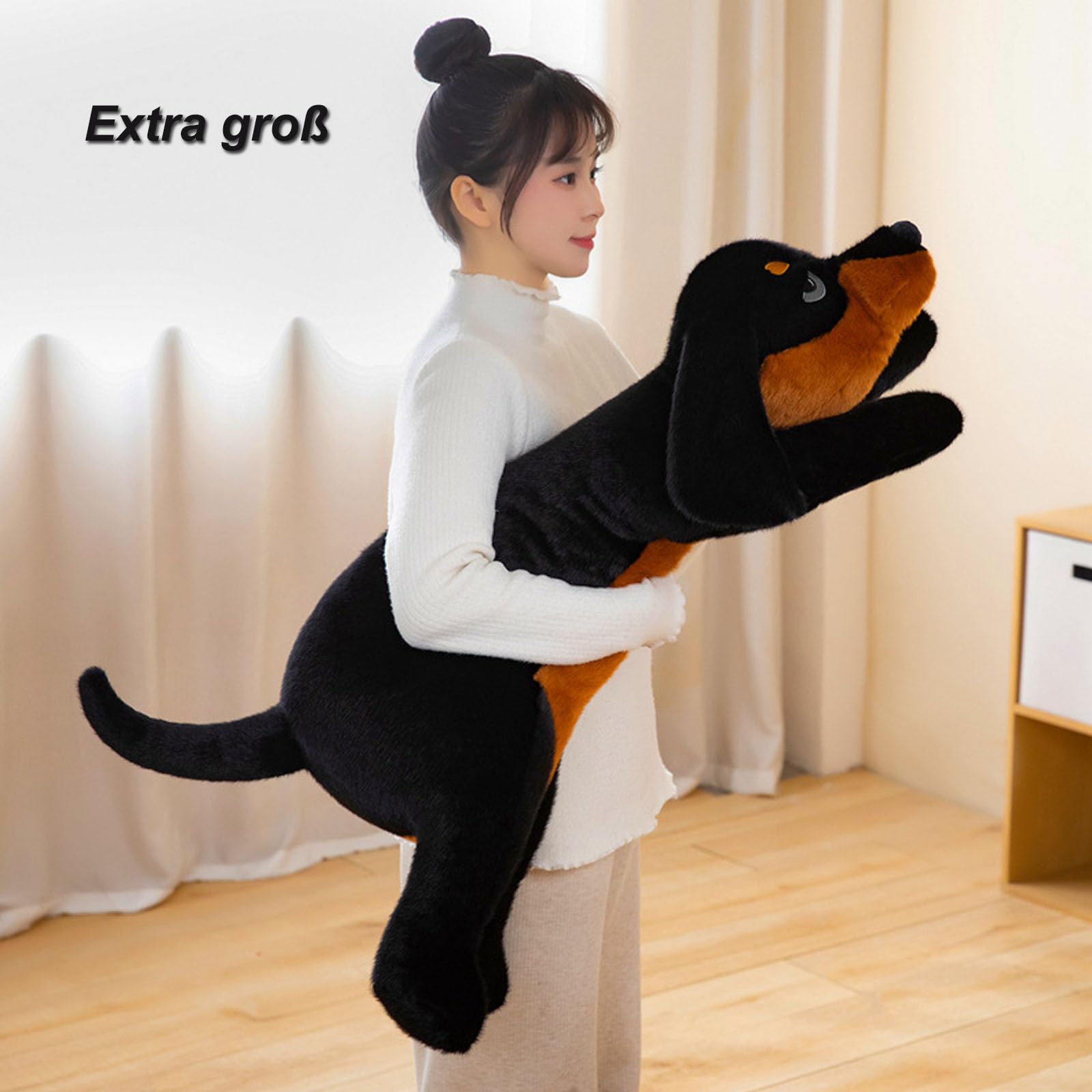 Lang Riesen Plüschhund Kuscheltier XXL Dackel Stofftier Dalmatiner Plüschtier,Liegende Plüschhund,Niedliches Kuscheltier,Lebensecht Plüschtier Spielzeug,Geschenke für Mädchen Jungen (100cm,Dalmatiner)
