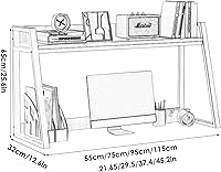 Vista 2 de Estantería de escritorio ajustable – Estantería de escalera para escritorio de computadora, estantería multiusos de 1/2 niveles, estante organizador