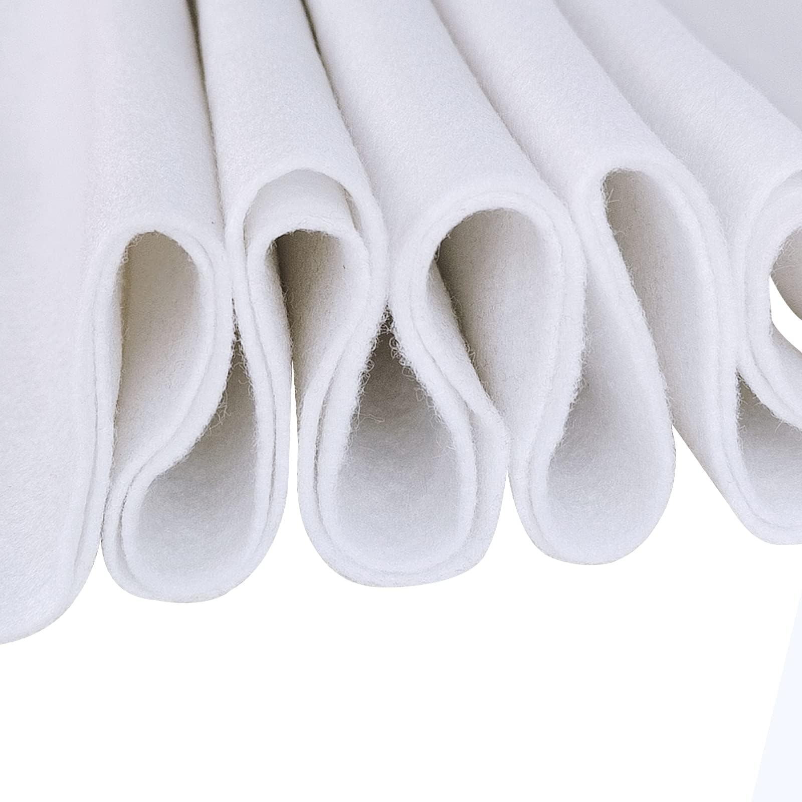 Jtnohx Colour Felt Fabric, 1.4mm Felt Sheets for Crafts, 90x90cm Soft Craft Fabric for Art and Sewing Projects(White)