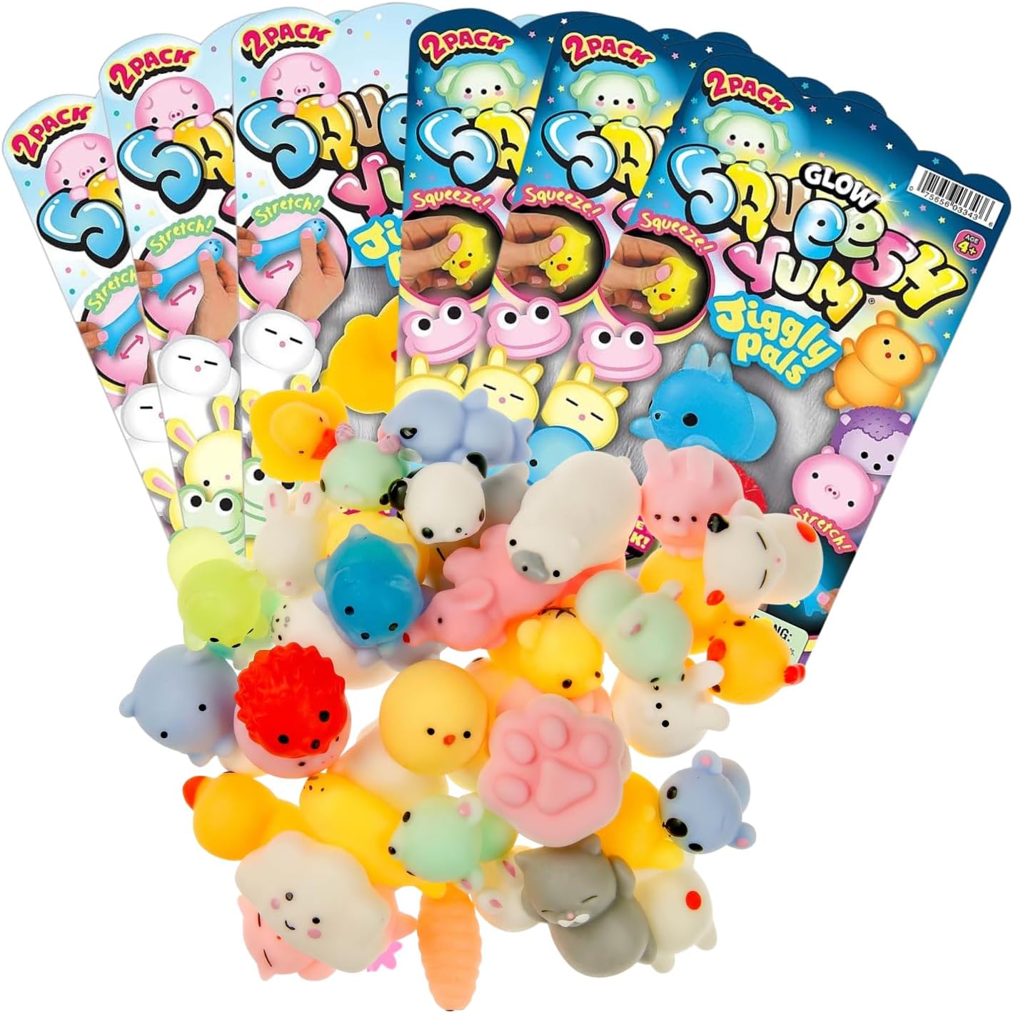 JA-RU Mini Mochi Animals (6 Pack, 12 Pieces Total) – Mini Mochi Squishy Toys for Kids, Sensory Stress Relief Toy, Cute Party Favors, Goodie Bag Stuffers & Classroom Prizes. 3343-6slp