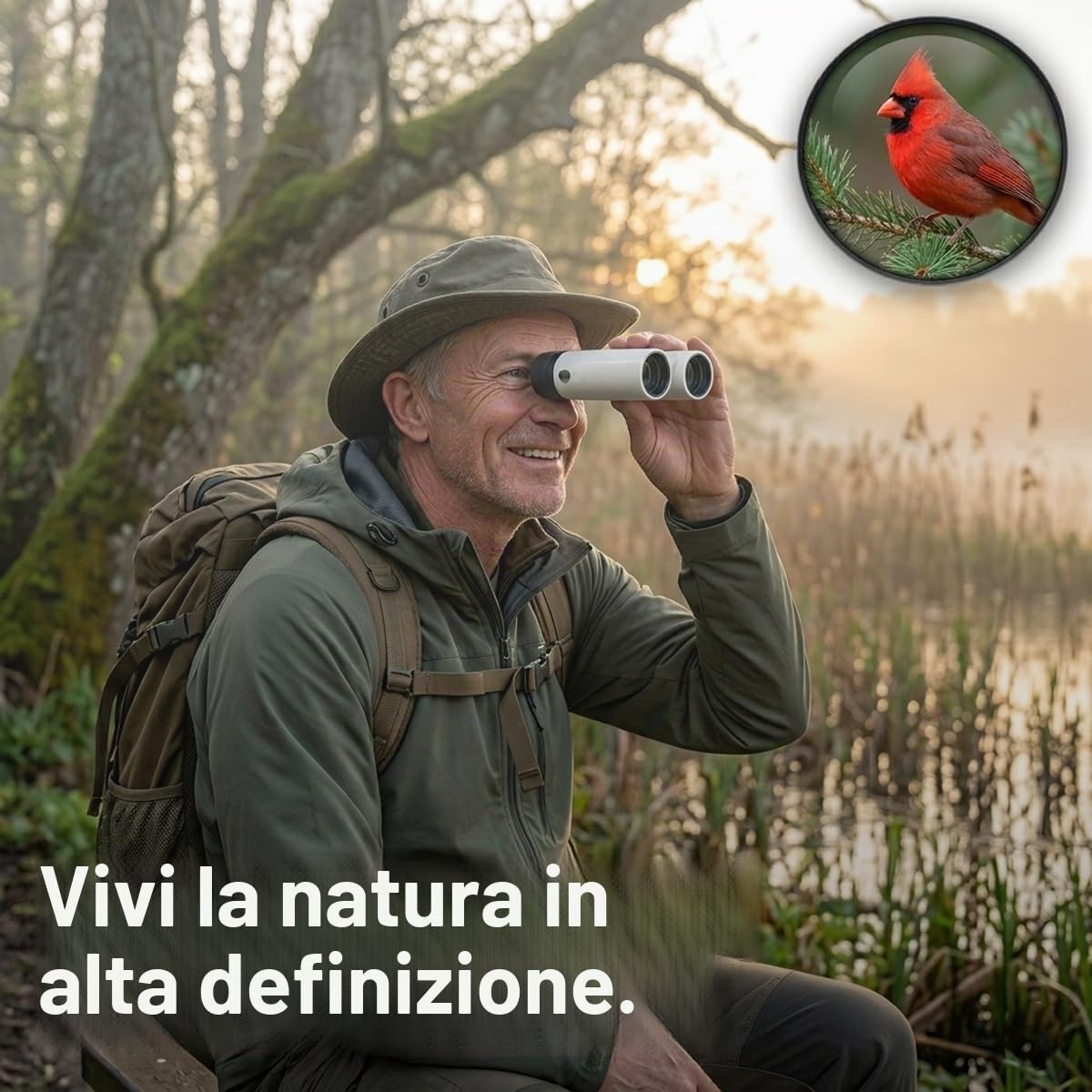 Kenko Binocoli Classi-Air 10x21 DH, Prisma a tetto, leggero, design pieghevole e compatto, Rivestimento multistrato, Rosso 021392
