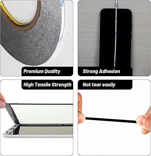 Miniatura 5 de Kaisiking Cinta de reparación LCD de 164.0 ft, cinta de reparación de teléfono con pantalla táctil LCD, cinta adhesiva de doble cara con 1 pinzas