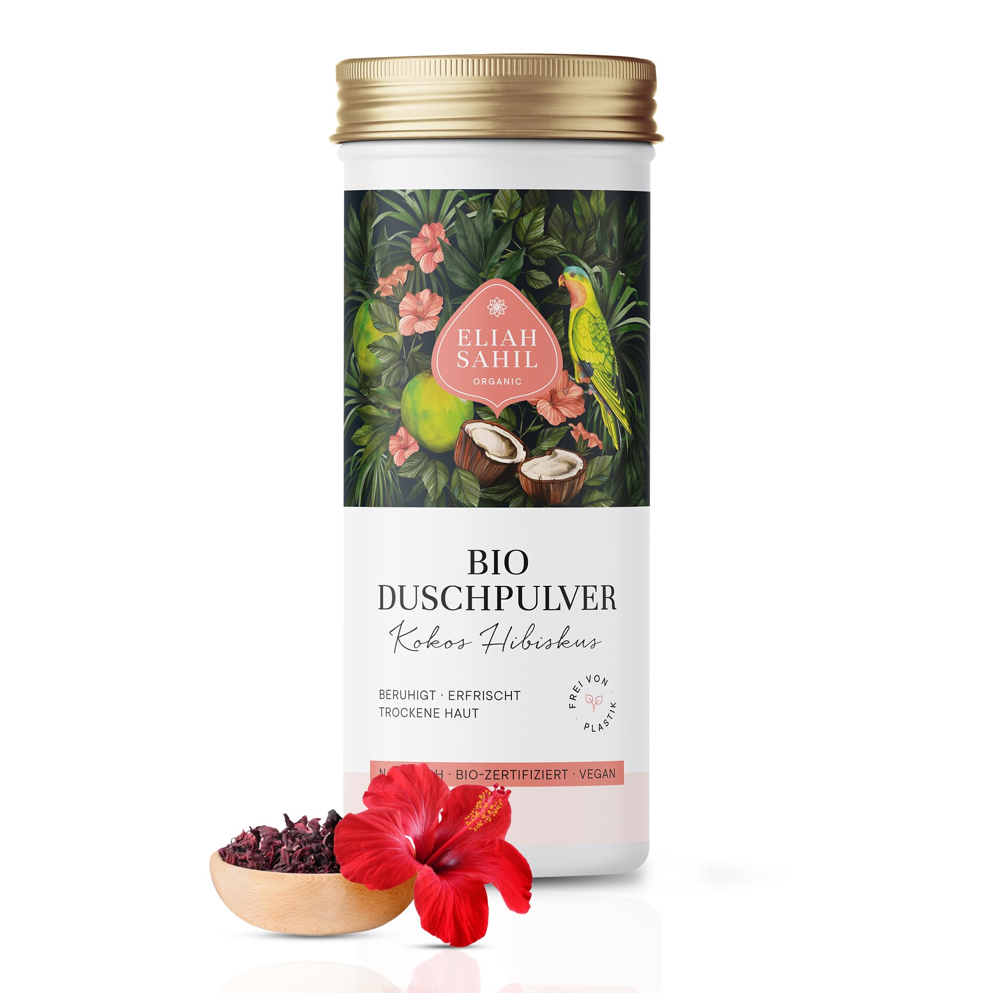 Eliah Sahil Organic - Doccia in polvere - Cocco Ibisco - 90 g