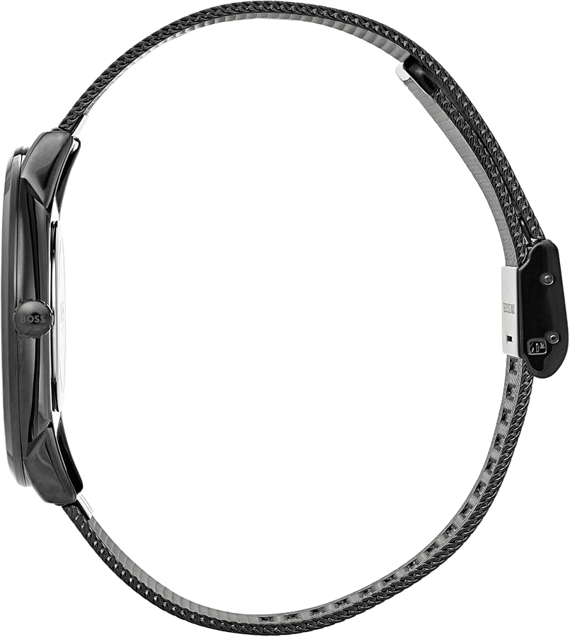Orologio Uomo BOSS Collezione HORIZON - Al Quarzo, Cassa 40mm, Bracciale In Maglia Metallica Nera, 1513542