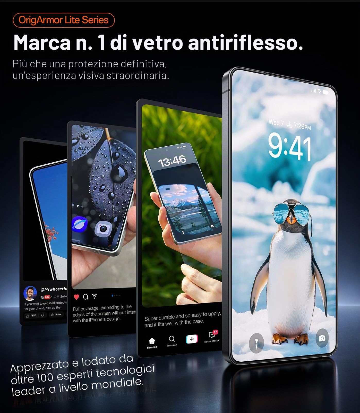 TORRAS OrigArmor AR Pellicola Vetroper Samsung Galaxy S26 Ultra, Vetro Temperato [3D visibilità e 100% antiriflesso], Pellicola protettiva standard militare infrangibile