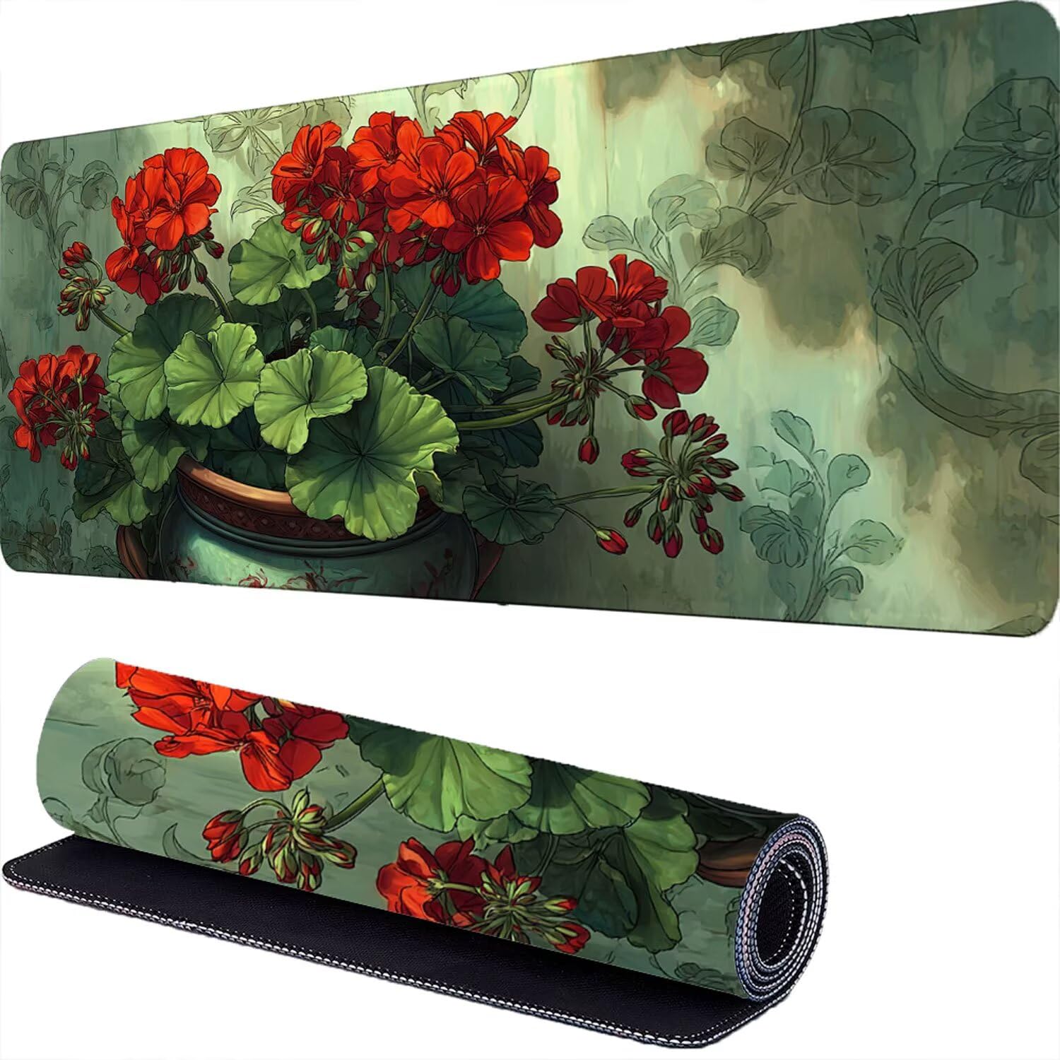 Podkładka pod mysz dla graczy, 1800 x 900 x 3 mm, czerwona XXL rozszerzona podkładka pod mysz z antypoślizgową gumową podstawą, podkładka pod mysz, do komputera, biura, domu r-712