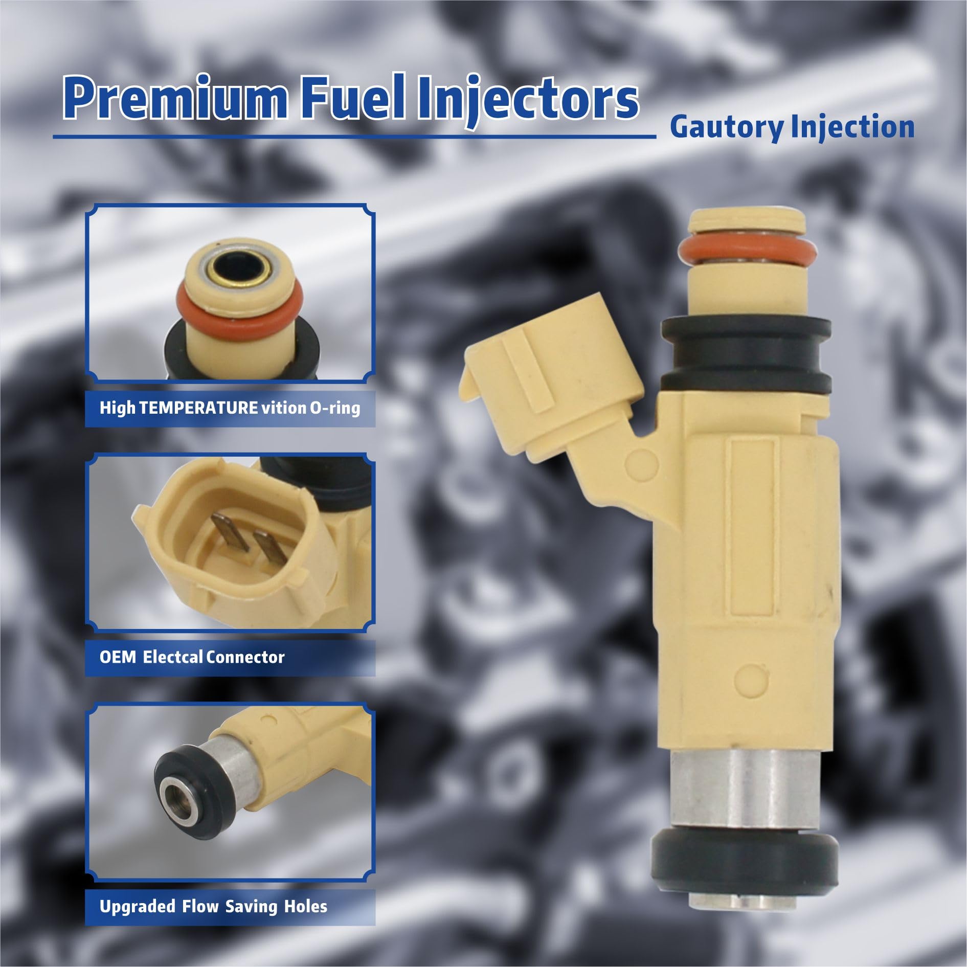 6X Ugello Iniettori Carburante Per Fuoribordo Yamaha F200-F225 (2002-2012) - CDH240 69J-13761-00