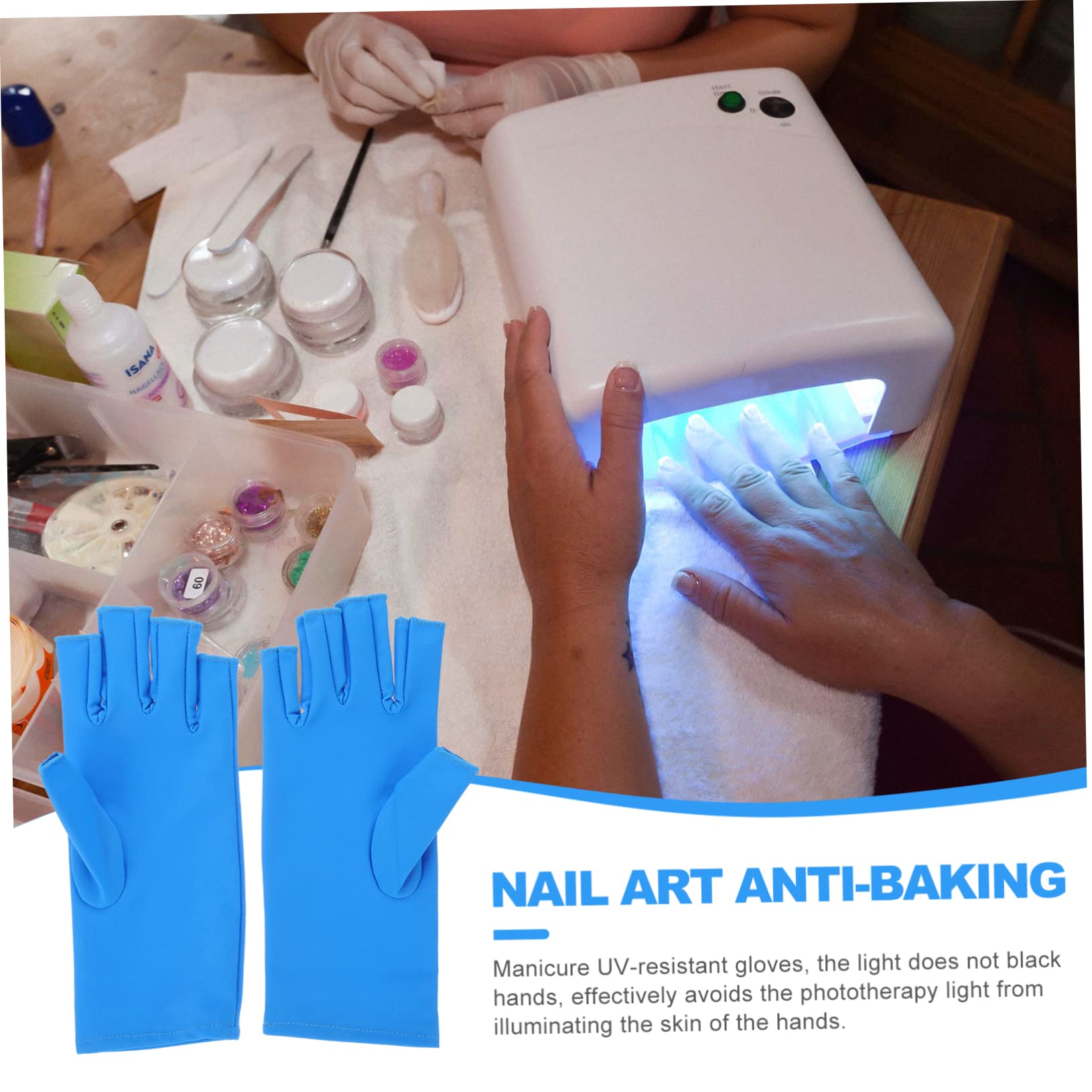 OSOLADY 1 Pair Uv Protection Manicure Gloves Nail Nail Tools Fingerless Uv Shield for Nail Shop