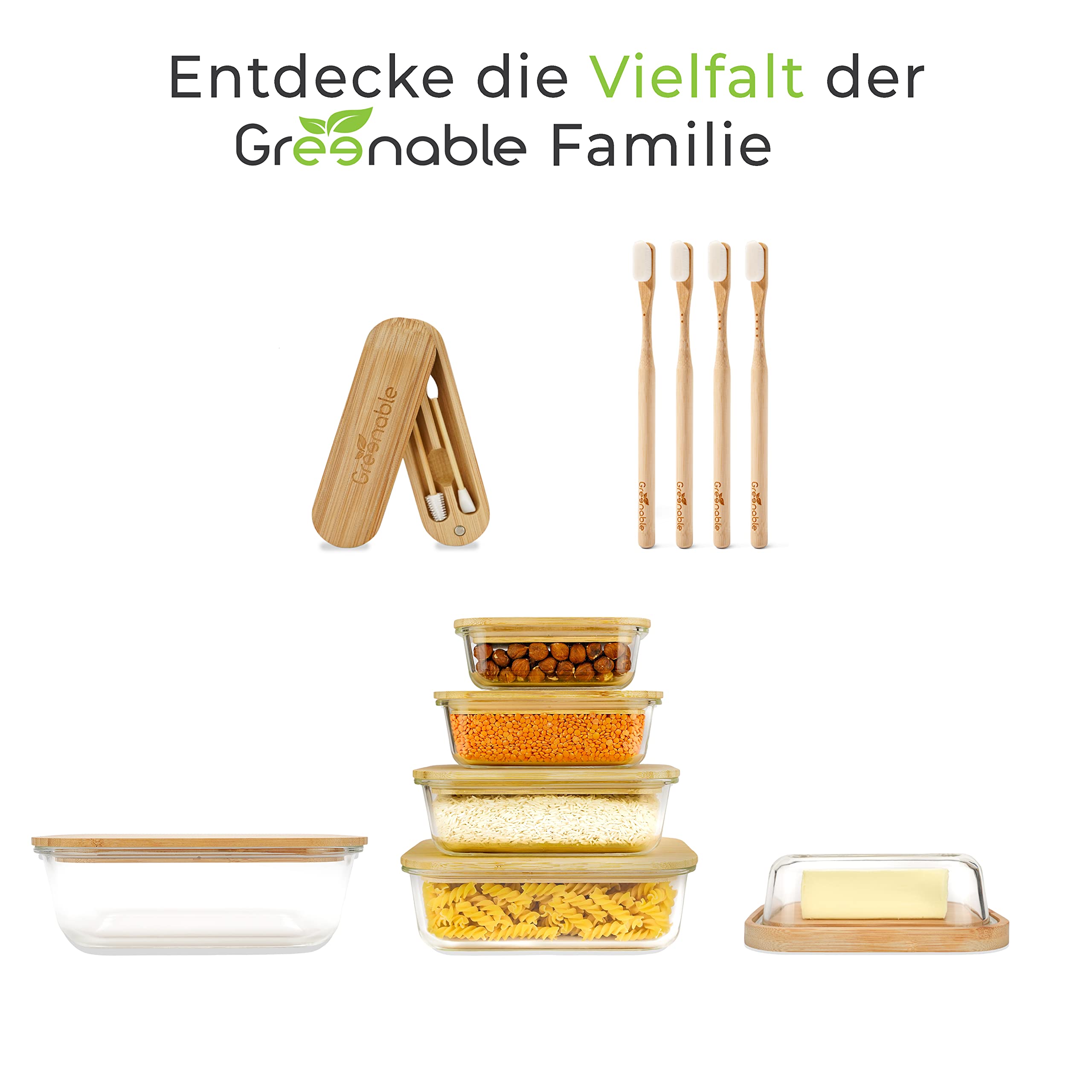 Greenable ® Mydelniczka i 2 woreczki na mydło – tacka ociekowa z bambusa z efektem szybkiego schnięcia – woreczki z sizalu z efektem peelingu – 100% wolne od BPA – wegański i zrównoważony zestaw mydła