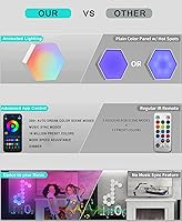 Vista 2 de LYDIYAMI Luces hexagonales inteligentes, luz LED hexagonal para bricolaje con aplicación y control remoto, sincronización de música, paneles de luz