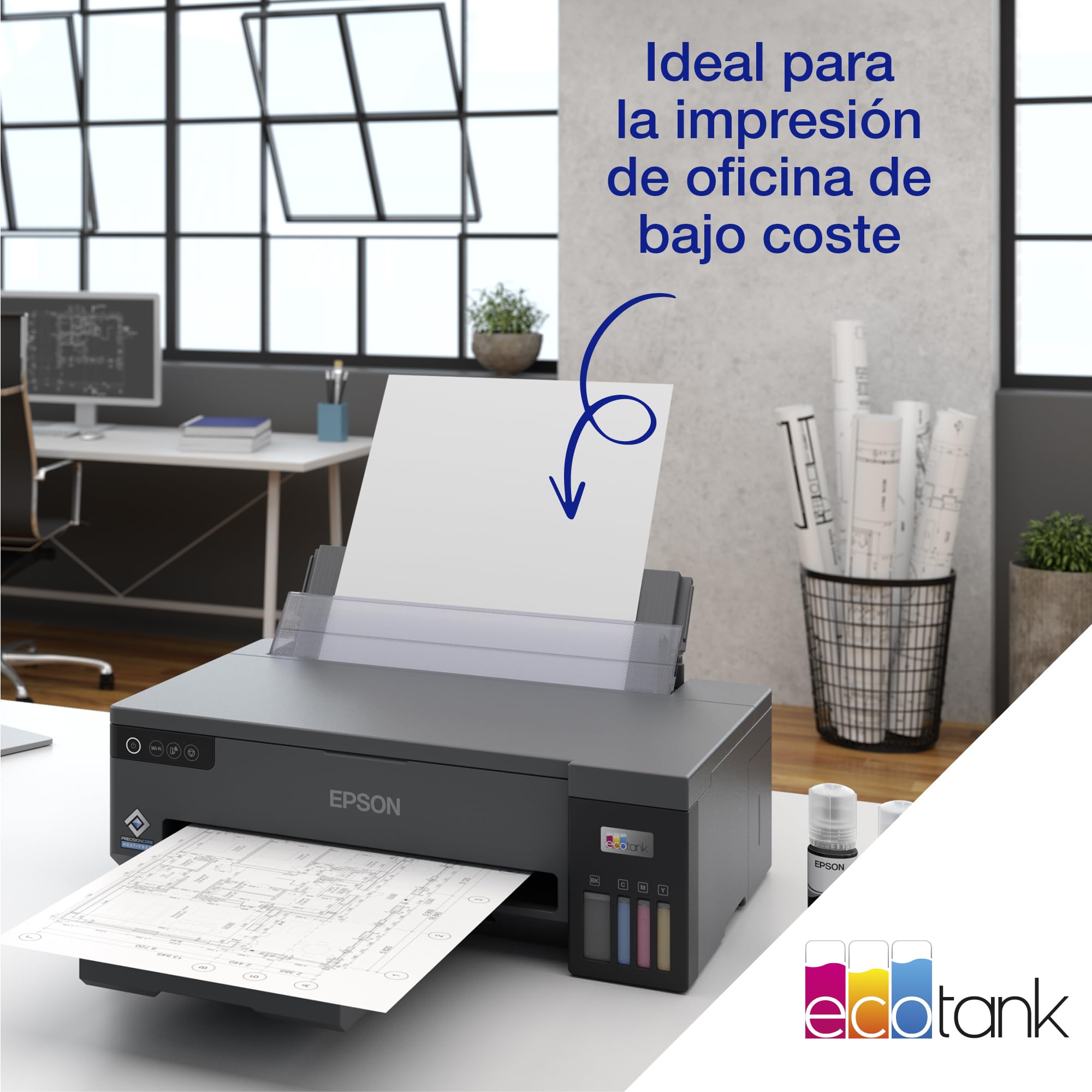 Epson EcoTank ET-14100 Impresora de Depósito de Tinta | para Hogar y Pequeña Oficina | con Tinta Negra Adicional | Wi-Fi | A3+ | Imprimir | Tinta Incluida para 3 Años