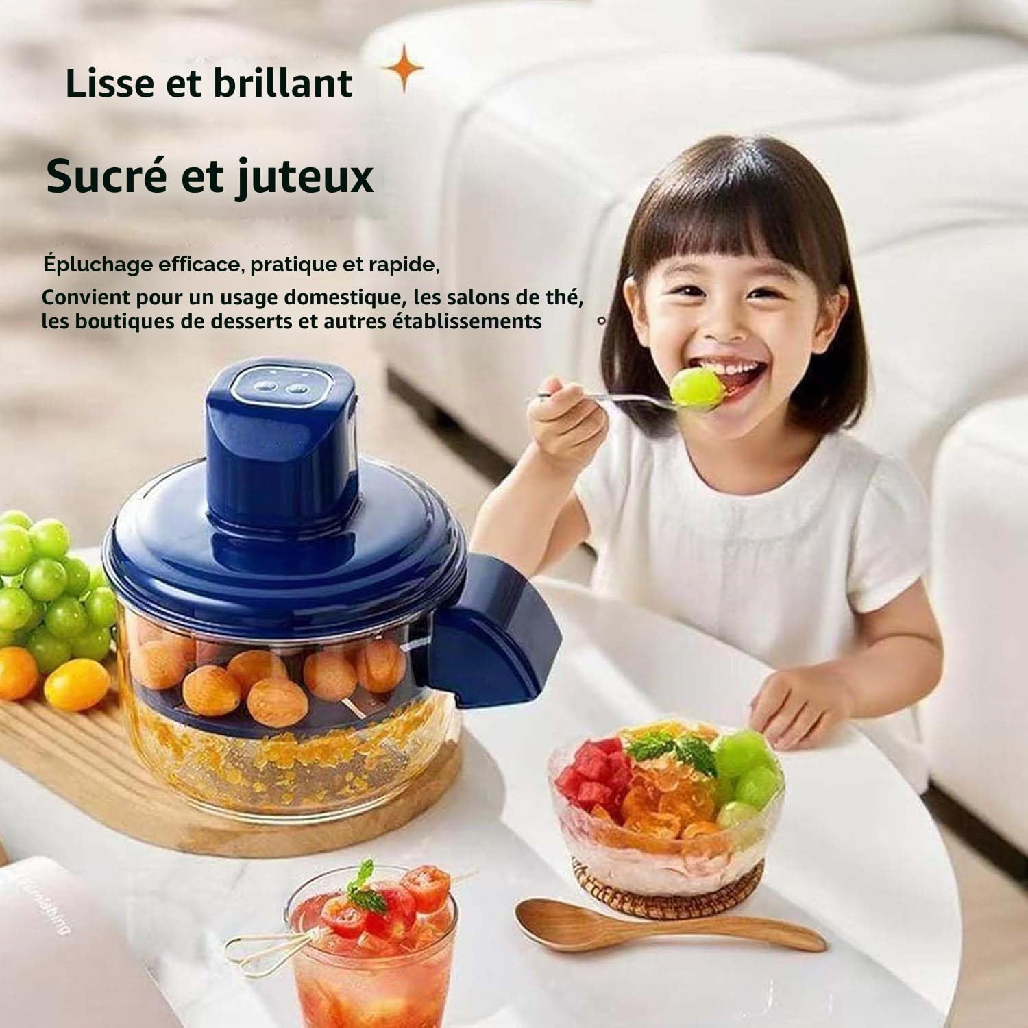 Electric Grape Peeling Machine,Machine À Éplucher Entièrement Automatique,Machine Électrique À Éplucher Les Raisins,Automatique pour Petits Fruits et Tomates Cerises
