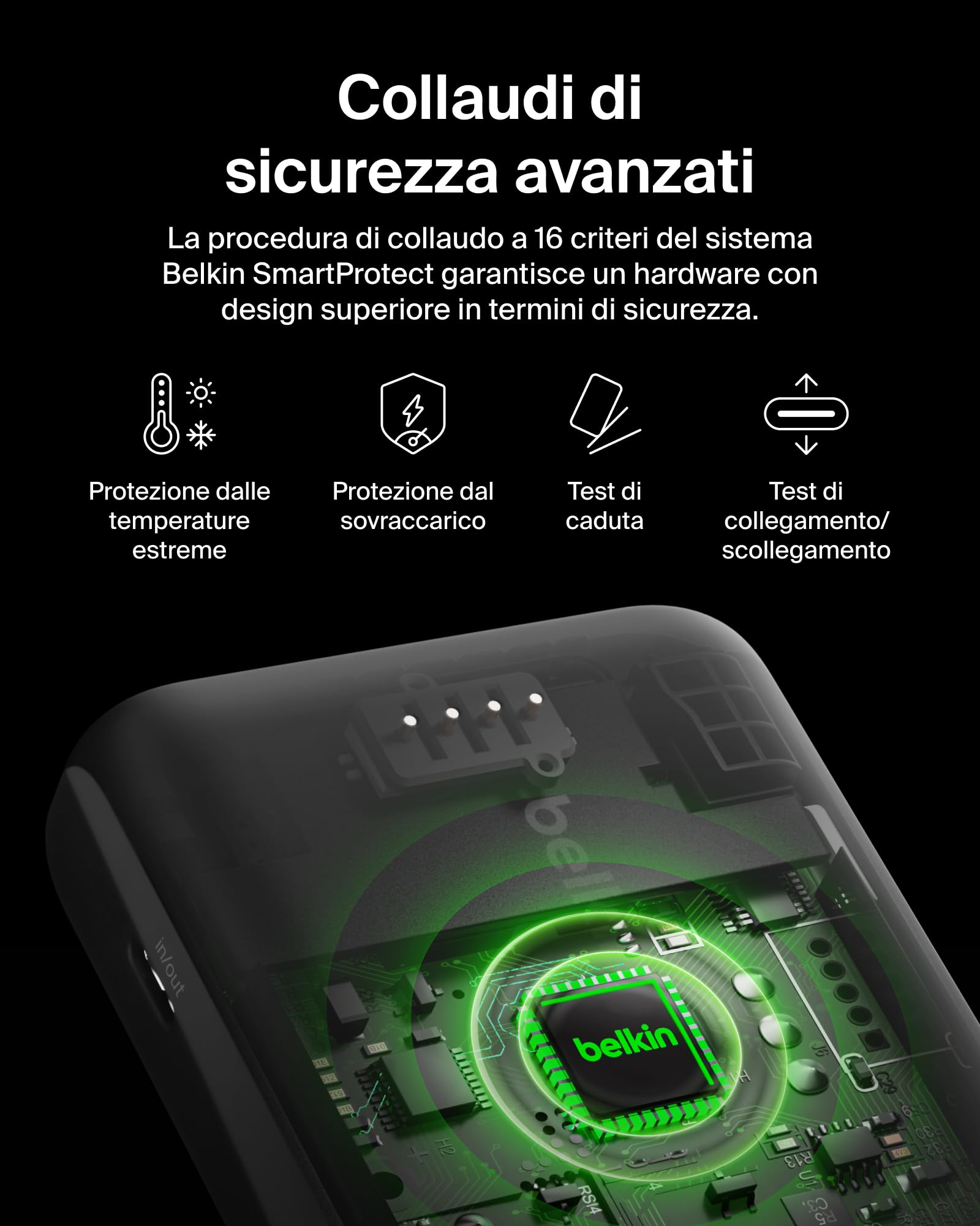 Belkin BoostCharge Pro Power bank wireless 8.000 mAh con Qi2, caricabatteria portatile compatibile con MagSafe, supporto integrato per iPhone 16, 16 Plus, 16 Pro, 16 Pro Max, iPhone 15 e altri, nero