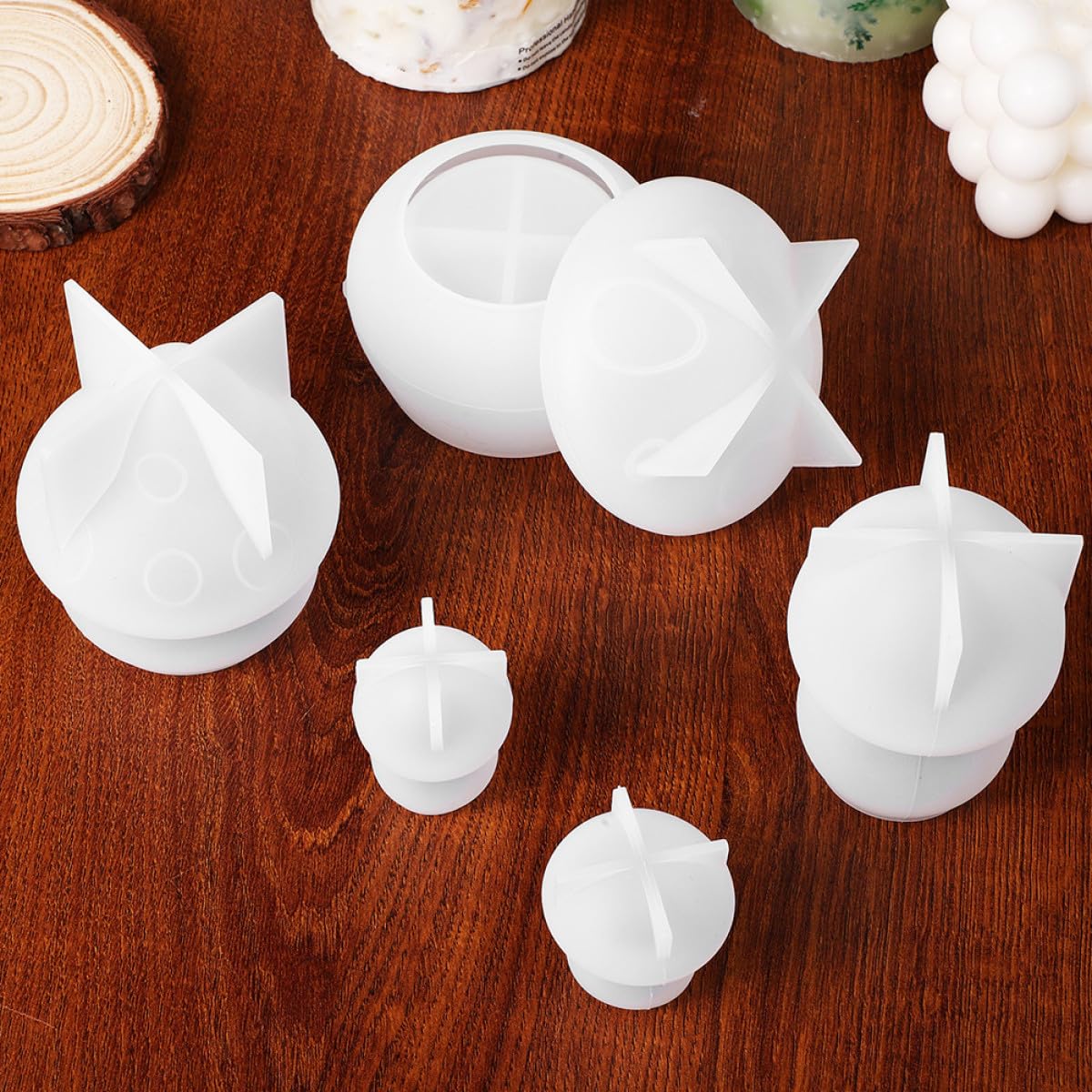 Anneome Set 7 Stampi in Silicone a Forma di Fungo per Resina Epossidica, Finitura Liscia e Piatta, per Accessori Fai da Te e Organizzazione Ufficio