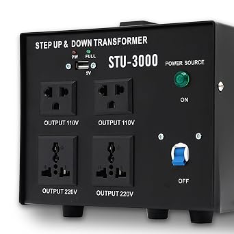Voltage Converter 3000 Watt Voltage Transformer, AC 220V/110V Power Converter, Circuit Break Protection, 5V USB Port, Heavy Duty Step Up/Step Down Voltage Transformer Converter, CE Certified