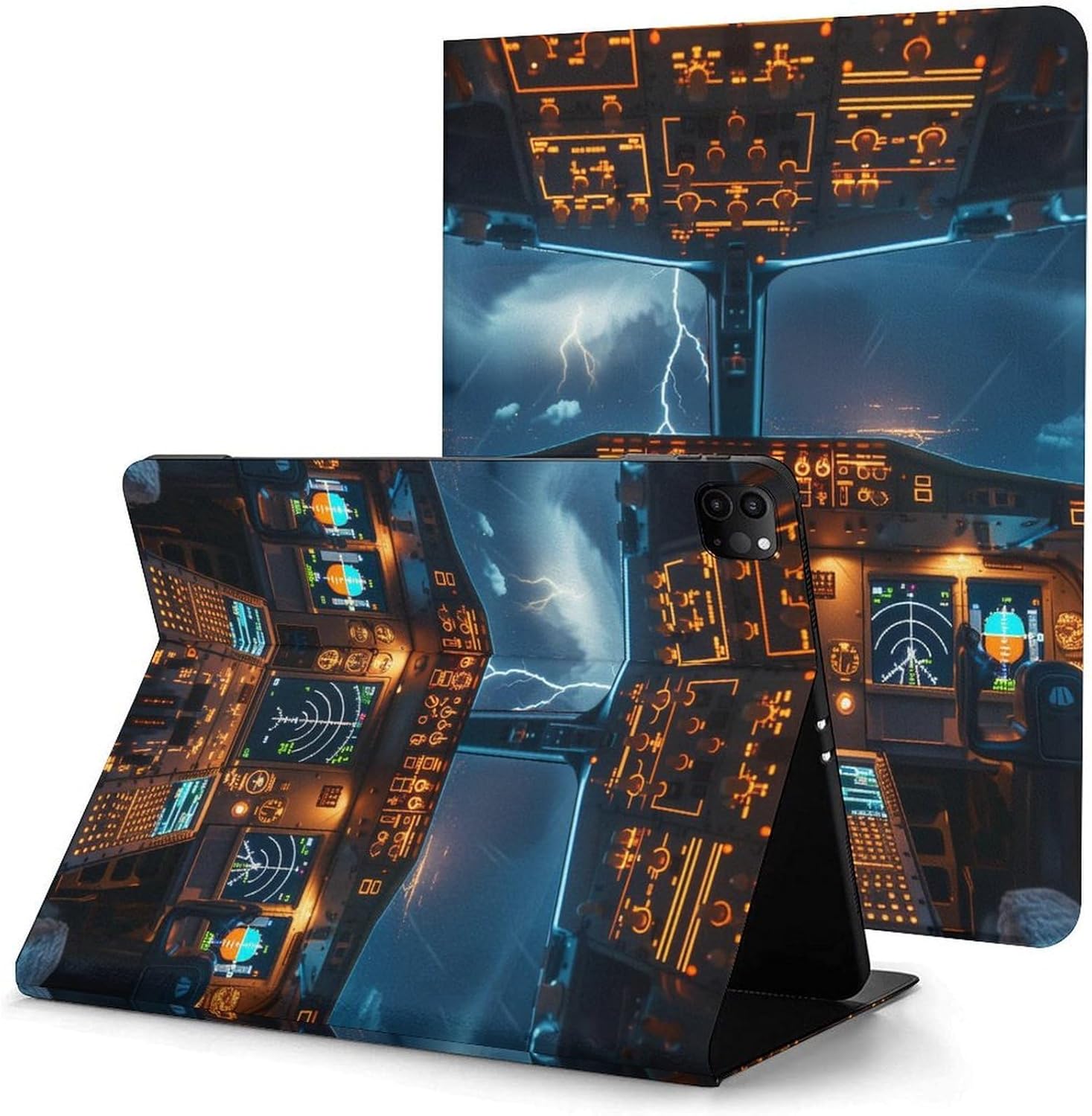 Aircraft Cockpit Lightning Case for iPad Pro 11 Inch Case 2020(2nd Gen) with Pencil Holder
