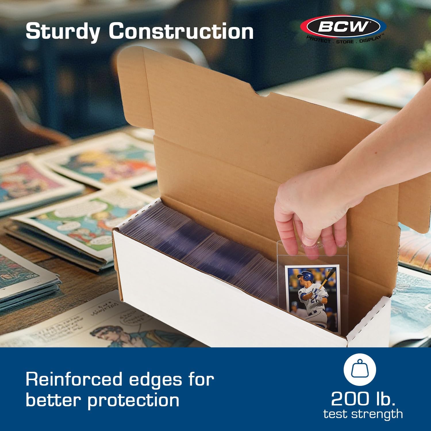 BCW 14-Inch Semi-Rigid #1 Storage Box - 10ct | Holds 350 Semi-Rigid Card Holders | Vertical Card Organizer | Ideal for Sports, Trading Cards Baseball, Magic, Pokemon