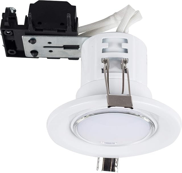 MiniSun Pack of 20 Fire Rated Gloss White Recessed GU10 Ceiling Spotlight Downlights