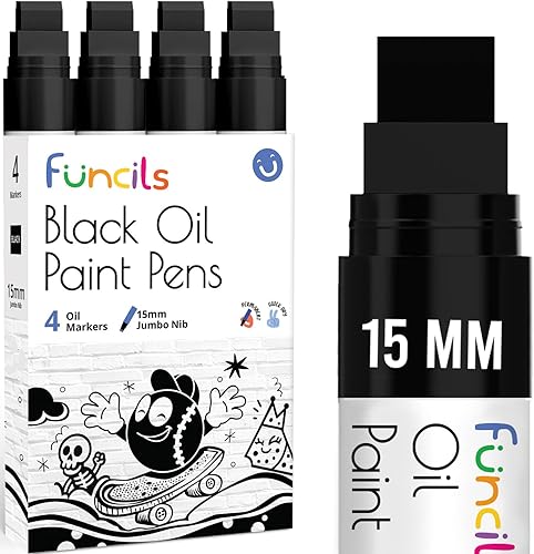 Miniatura 9 de 4 marcadores de póster jumbo (0.59 pulgadas, blanco, negro, dorado y plateado), marcadores de pintura acrílica gruesa para madera, vidrio, metal, 4