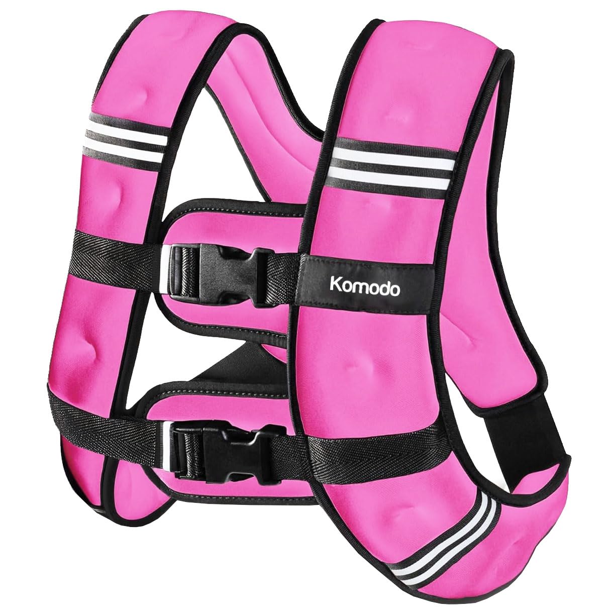 Komodo Weighted Vest Neoprene Cardio Running Workout Weight Clothing with Reflective Straps (Pink, 15kg)