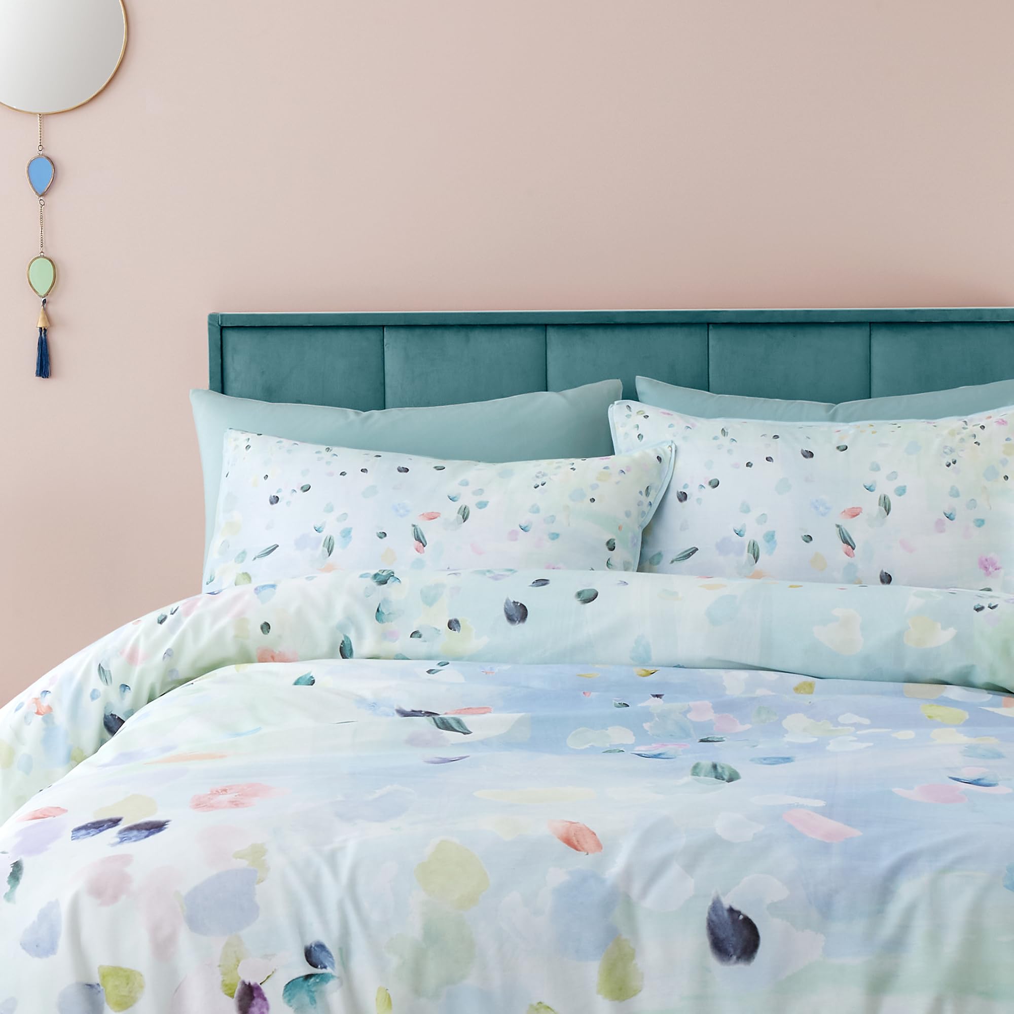 Appletree, Duck Egg Spring Duvet Cover, Single Bedding Size (135 x 200cm), Soft 100% Cotton, 1 Pillowcase - Image 3