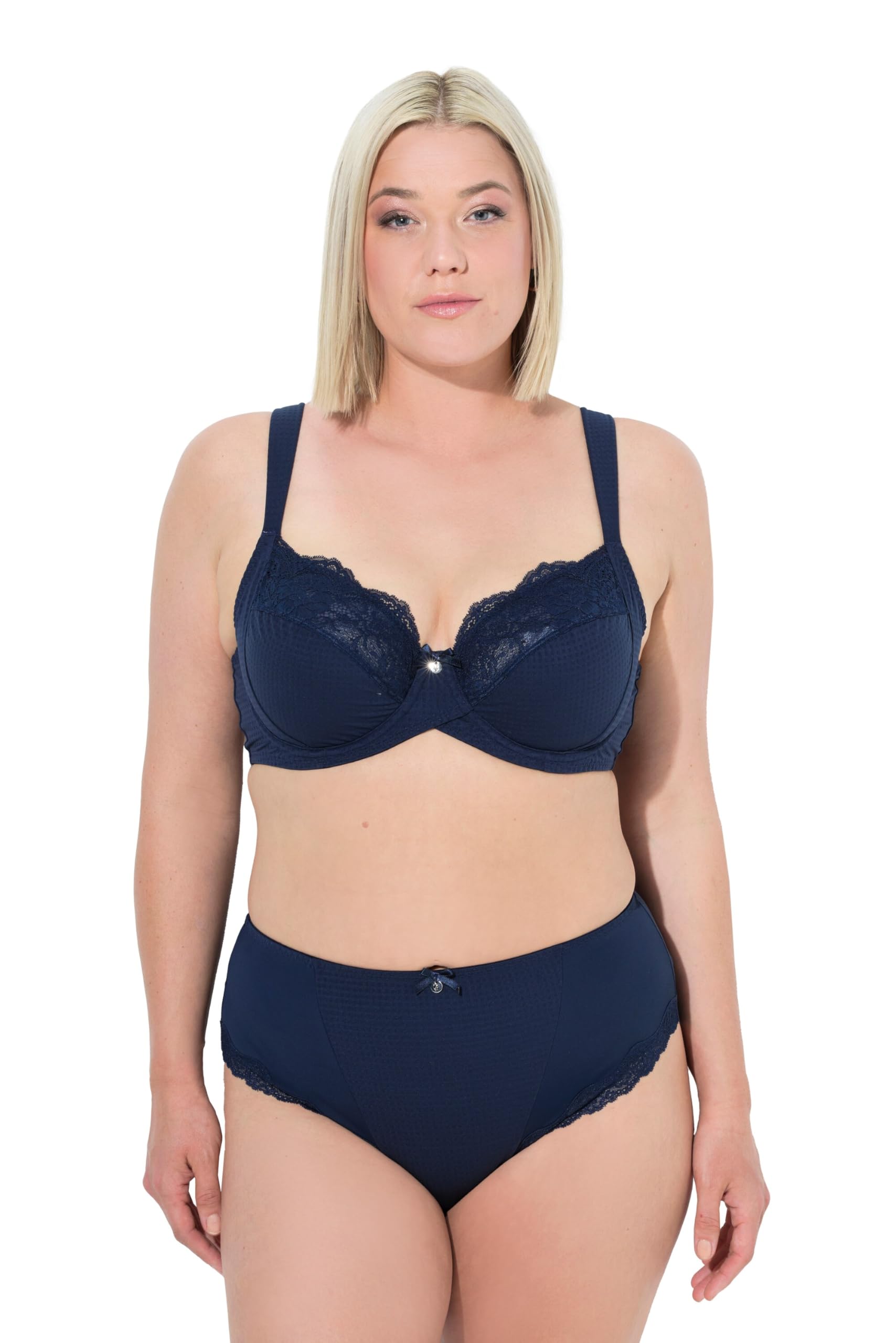 Ulla Popken Damen große Größen Übergrößen Plus Size Bügel-BH, Jacquard, Spitze, Softcups 841686