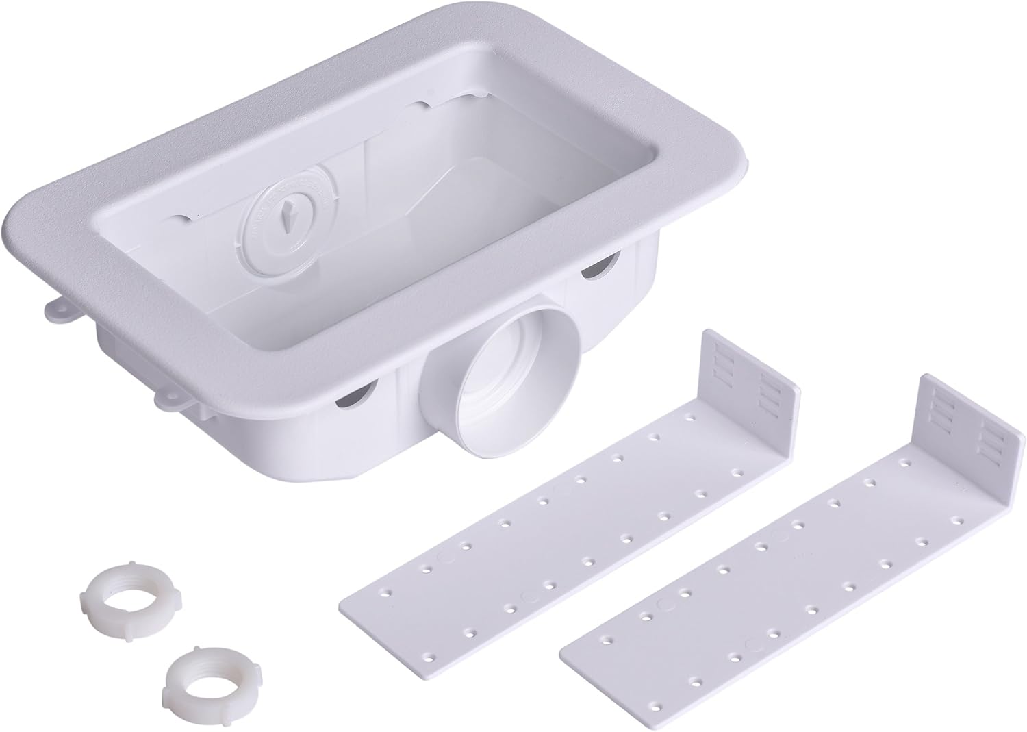 Oatey 38120, 3/4 in, White Centro II Plain Valve Washing Machine Outlet Box